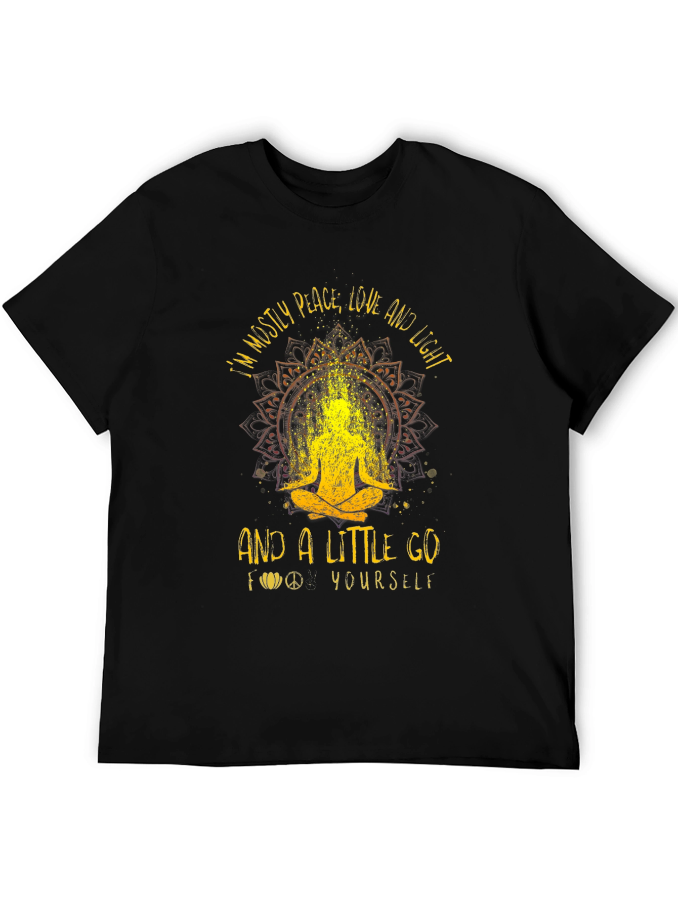 Black Peace Love Light Go Yourself T-Shirt view 5