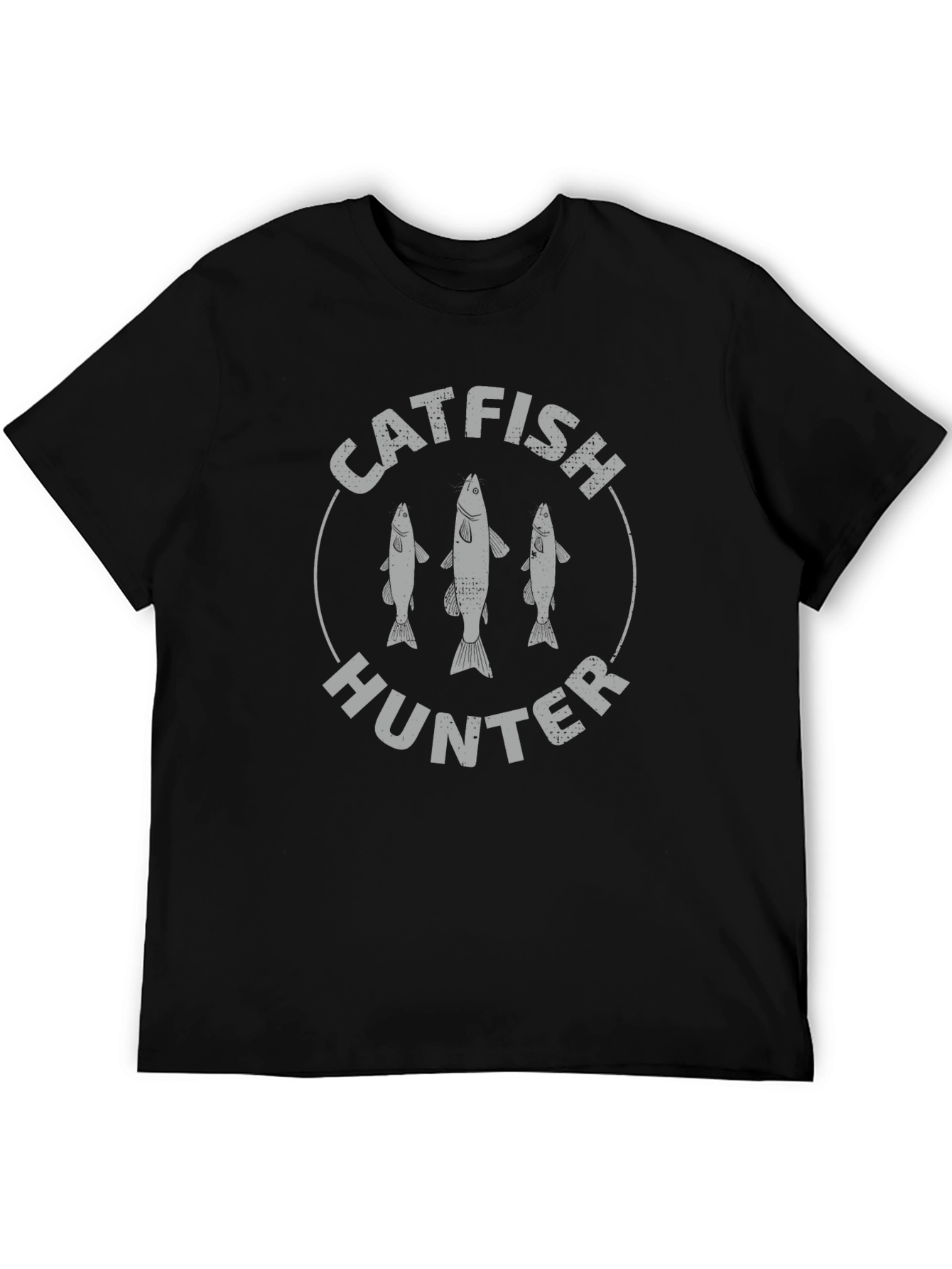 Black Catfish Hunter Graphic Tee - Black Cotton T-Shirt view 5