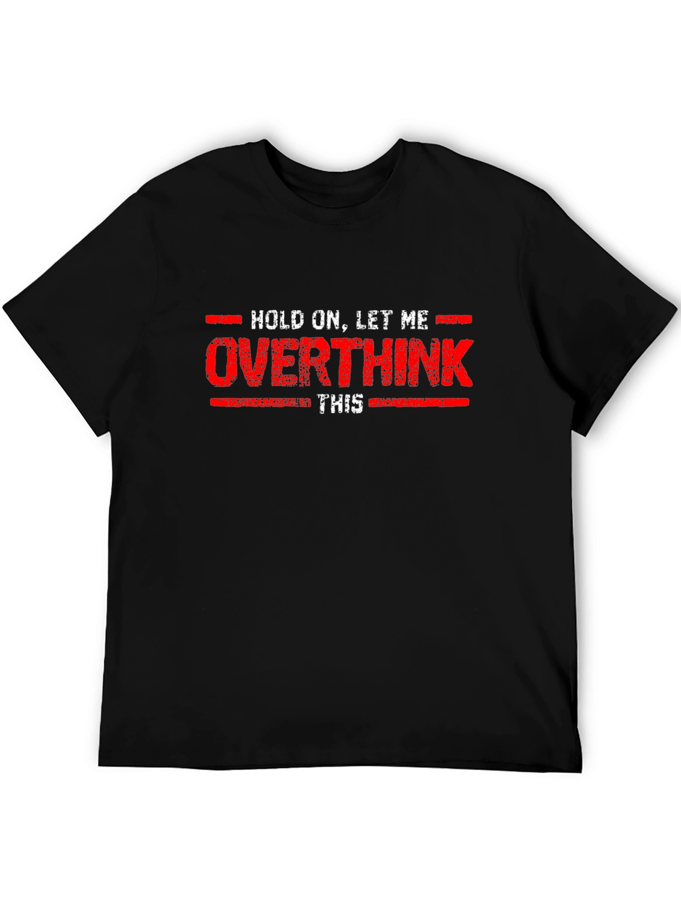 Black Overthink Funny Graphic T-Shirt view 5