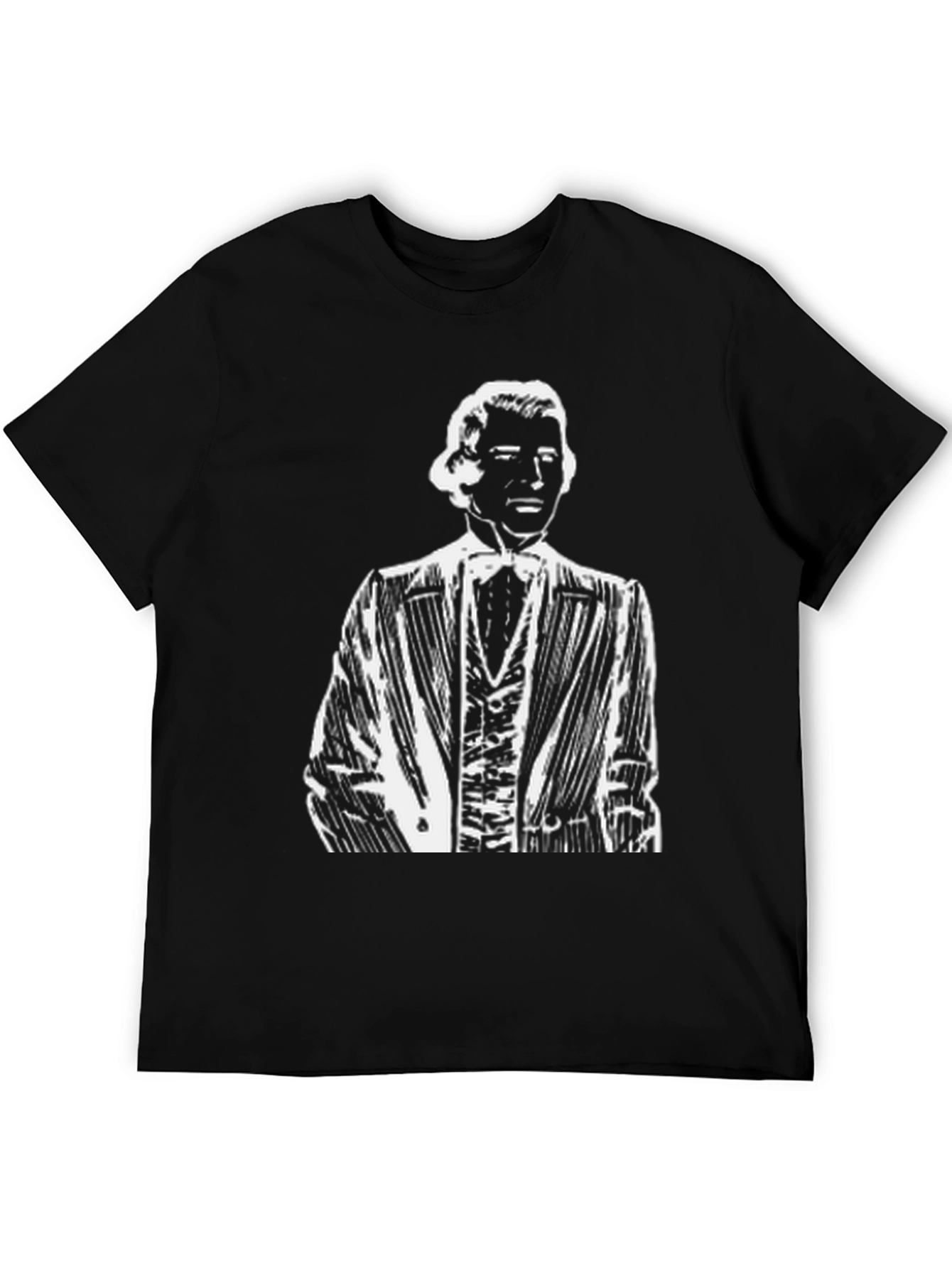 Black Gentleman Portrait Black T-Shirt - Classically Cool view 5