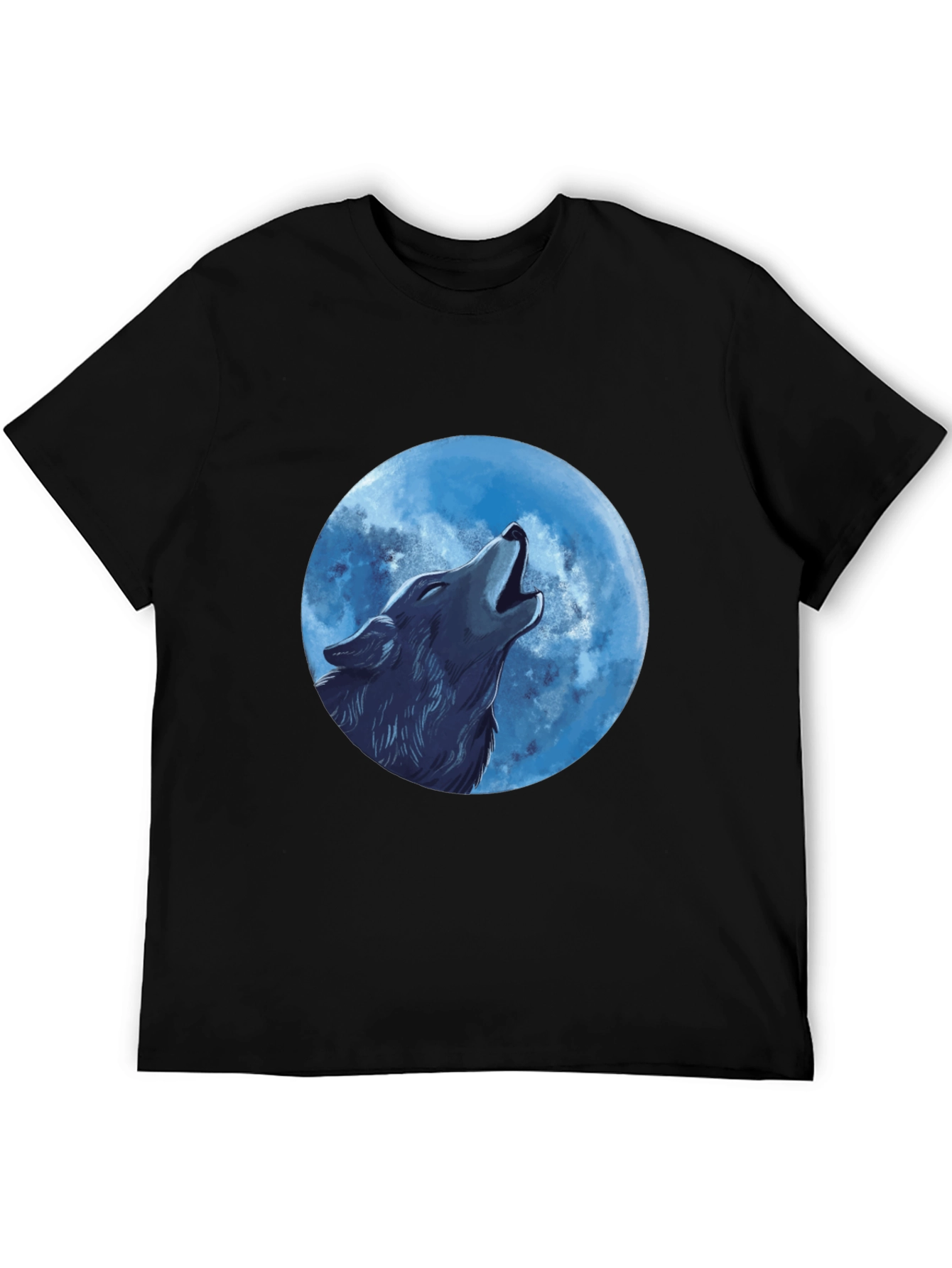 Black Wolf Moon Graphic T-Shirt - Black view 5