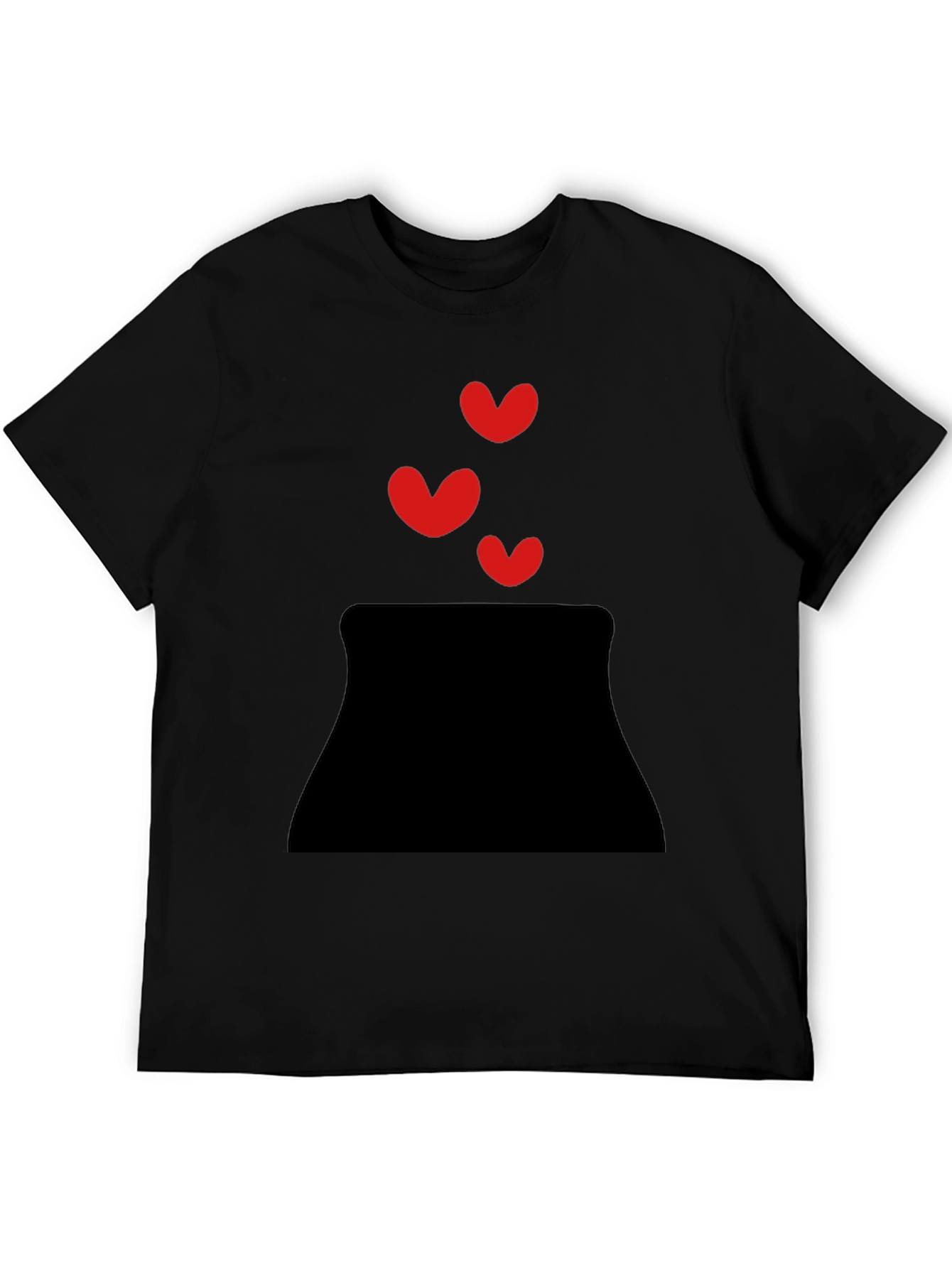 Black Heart Bursting T-Shirt - Black Cotton Casual Tee view 5
