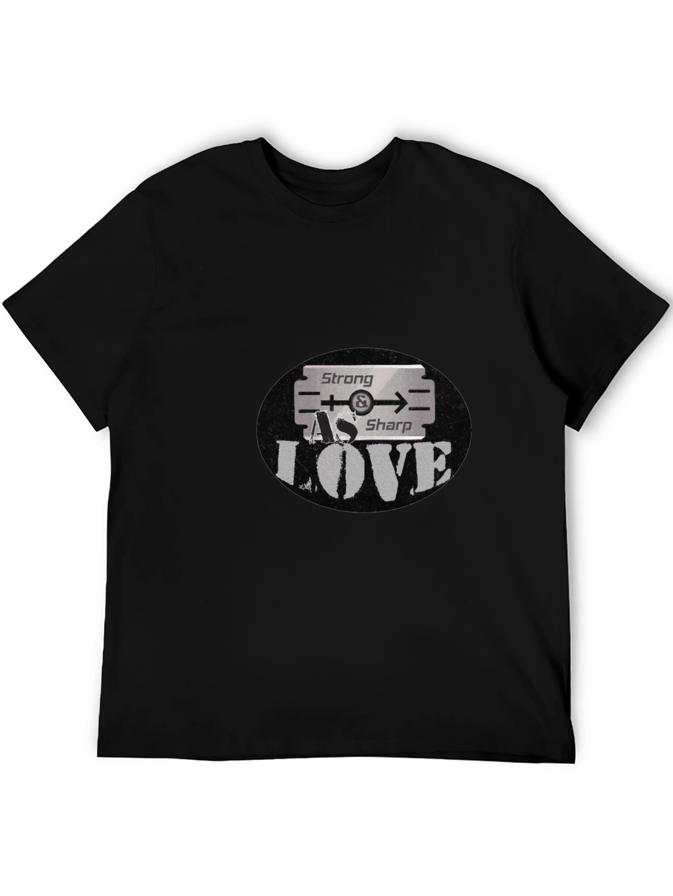 Black Strong As Sharp Love Graphic T-Shirt view 5