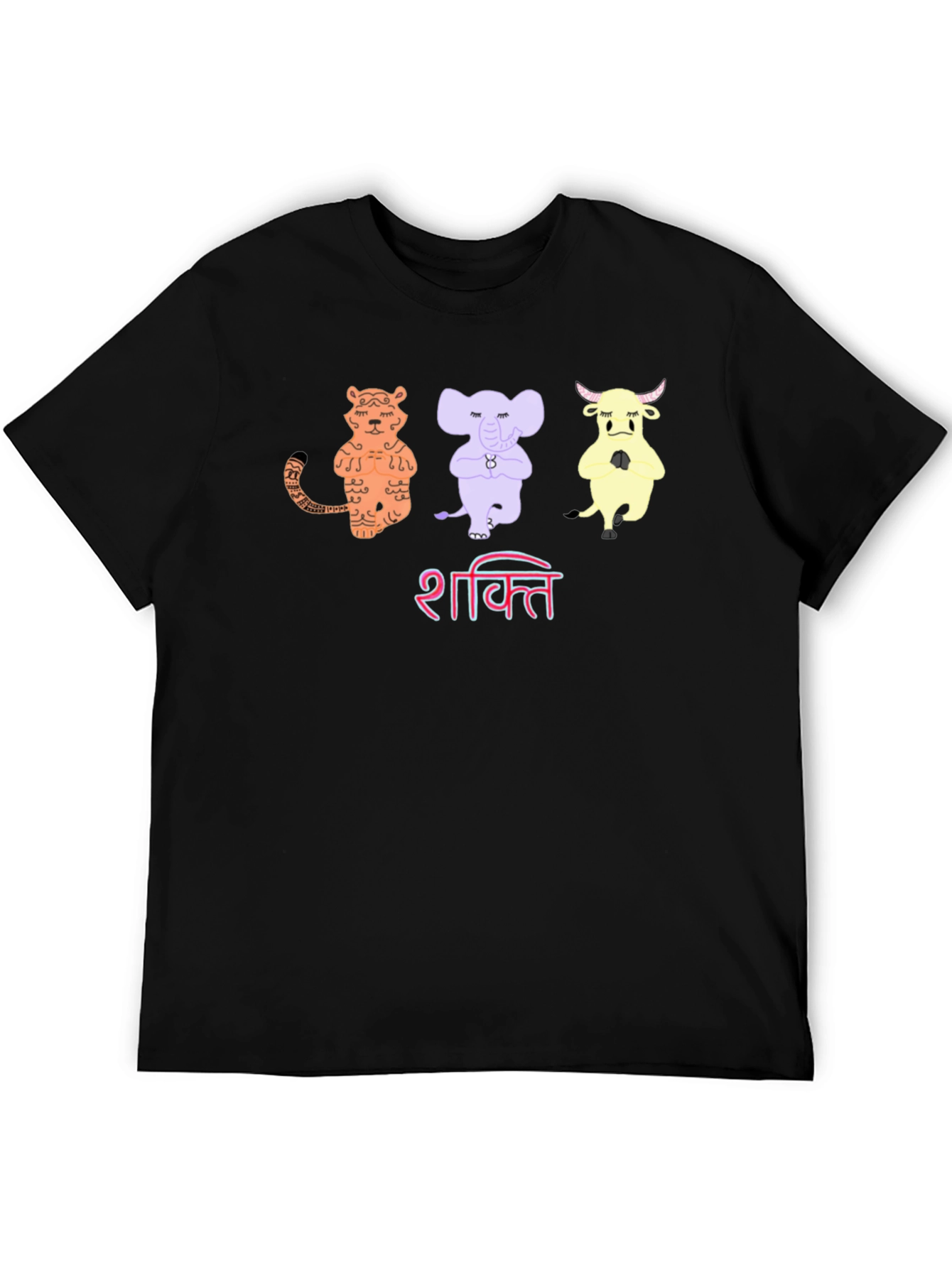 Black Shakti Yoga Animal T-Shirt - Mens Black Tee view 5
