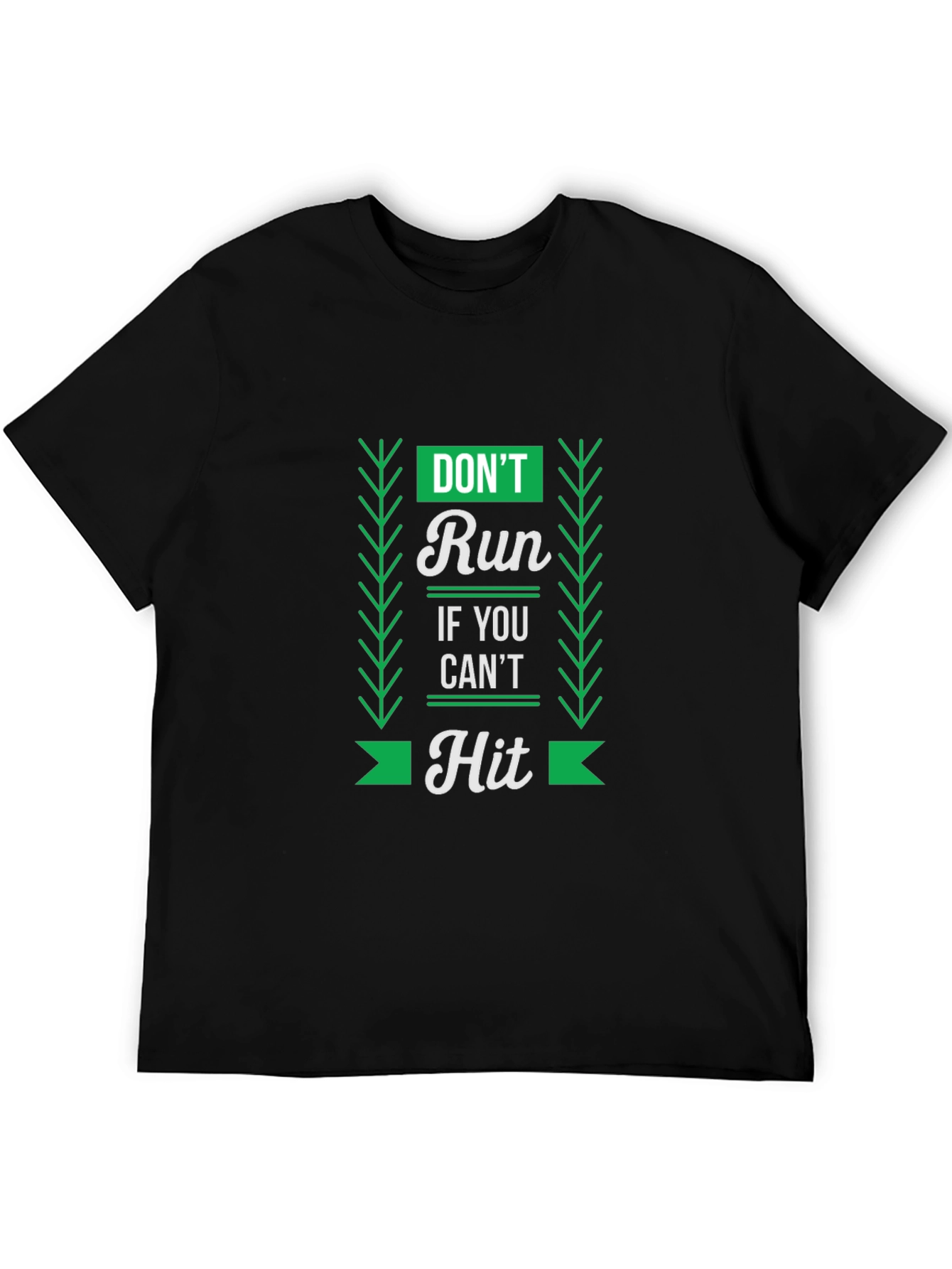 Black Don't Run If You Can't Hit Graphic Tee view 5