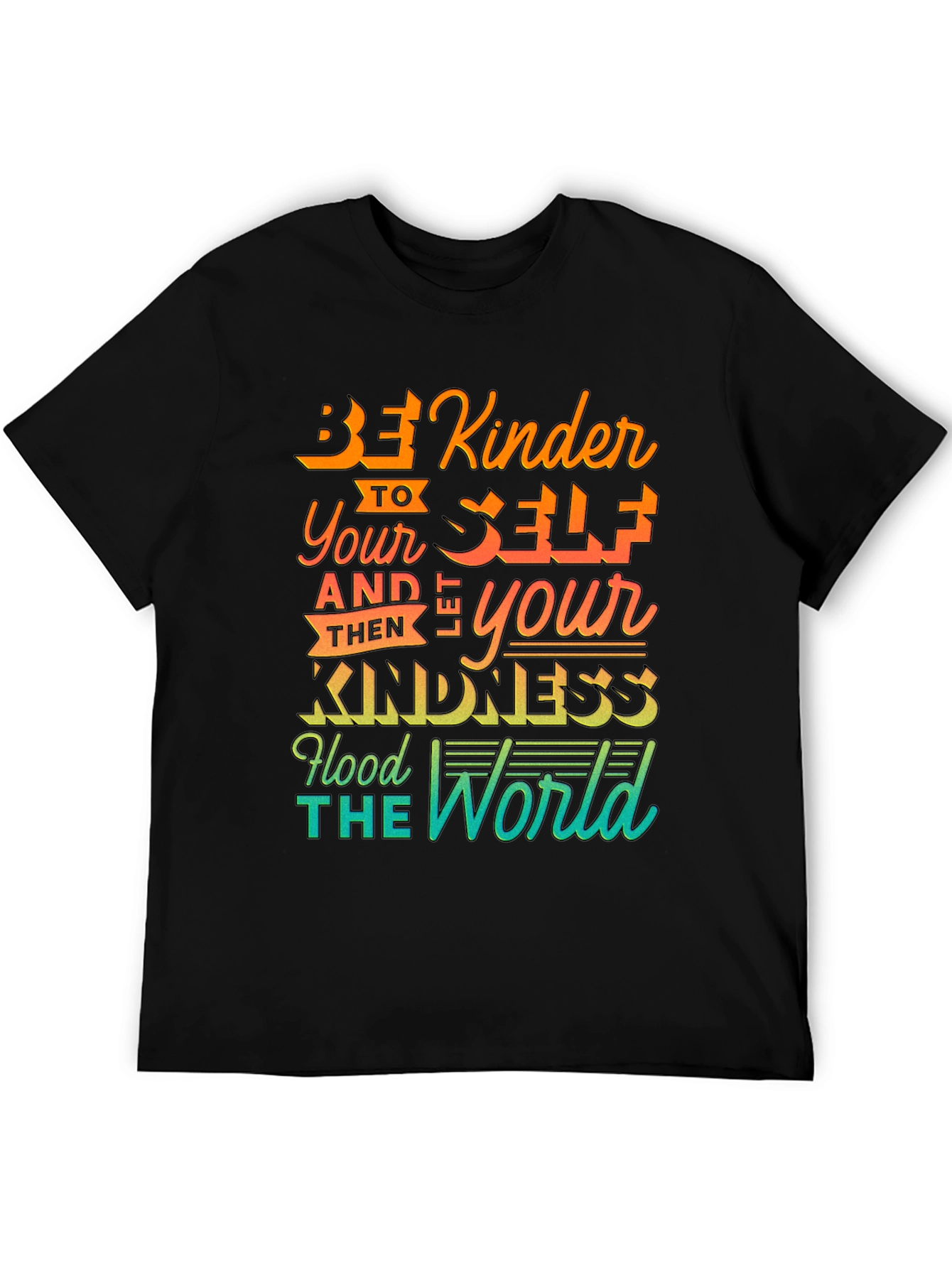 Black Be Kinder T-Shirt - Graphic Tee for Men view 5