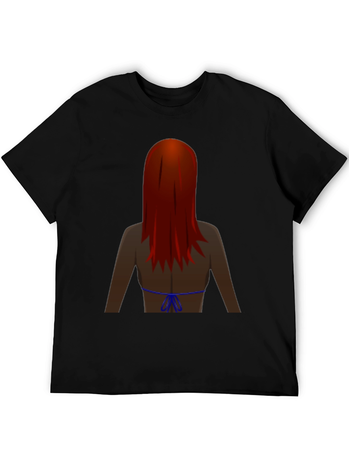 Black Novelty Graphic Tee - Woman with Red Hair view 5