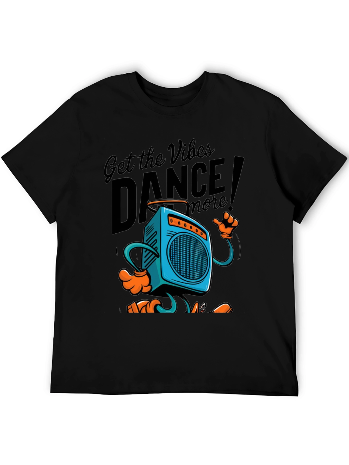 Black Retro Boombox Dance T-Shirt - Get the Vibes! view 5