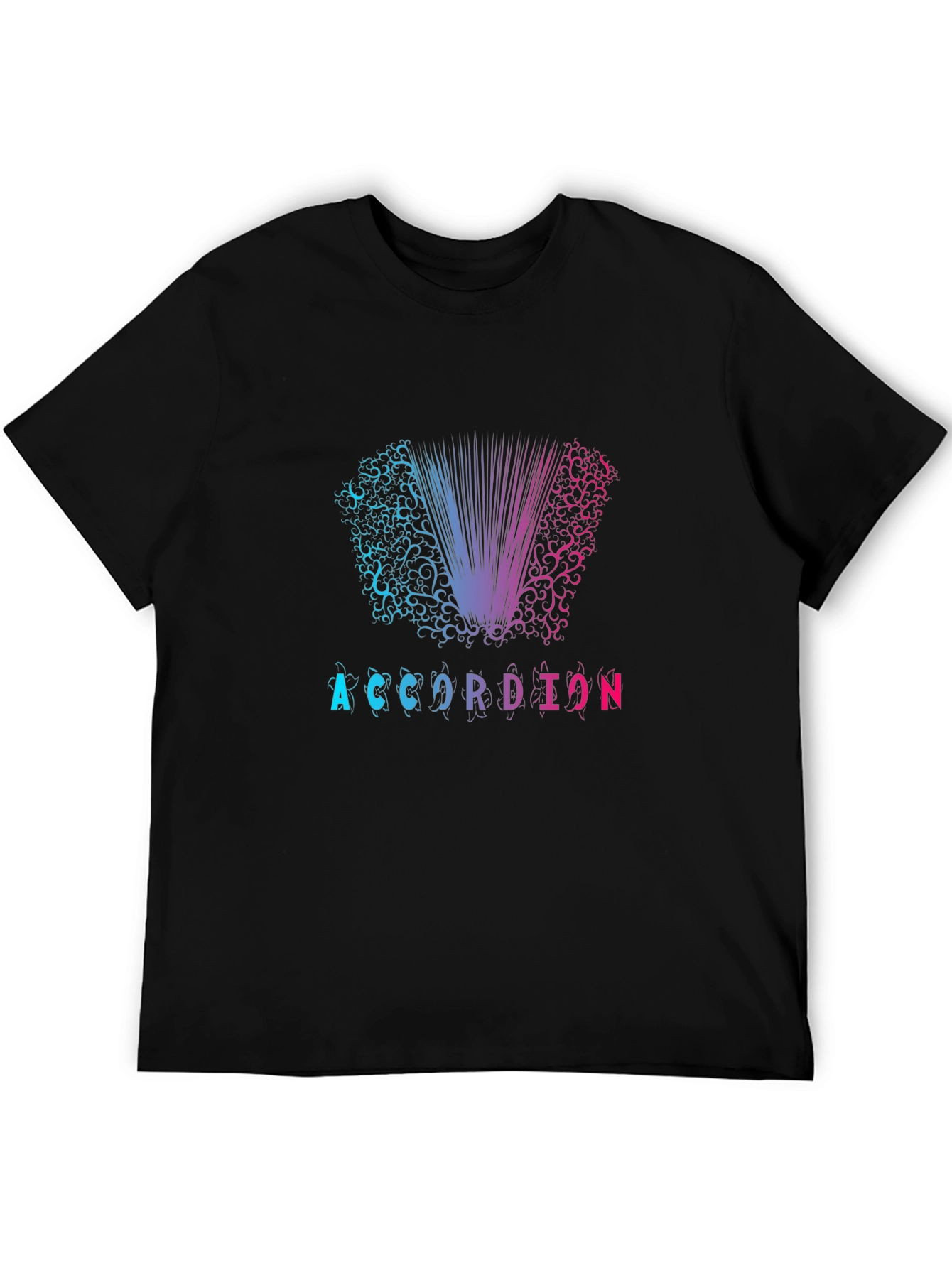 Black Accordion Graphic Print Black T-Shirt view 5
