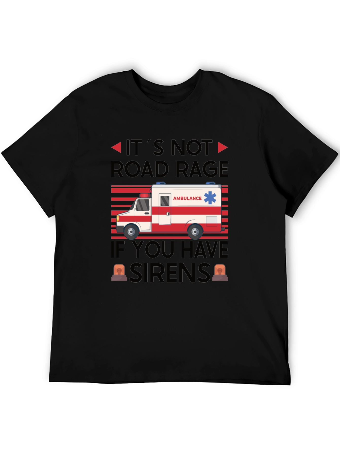 Black Funny Ambulance Driver Road Rage T-Shirt view 5
