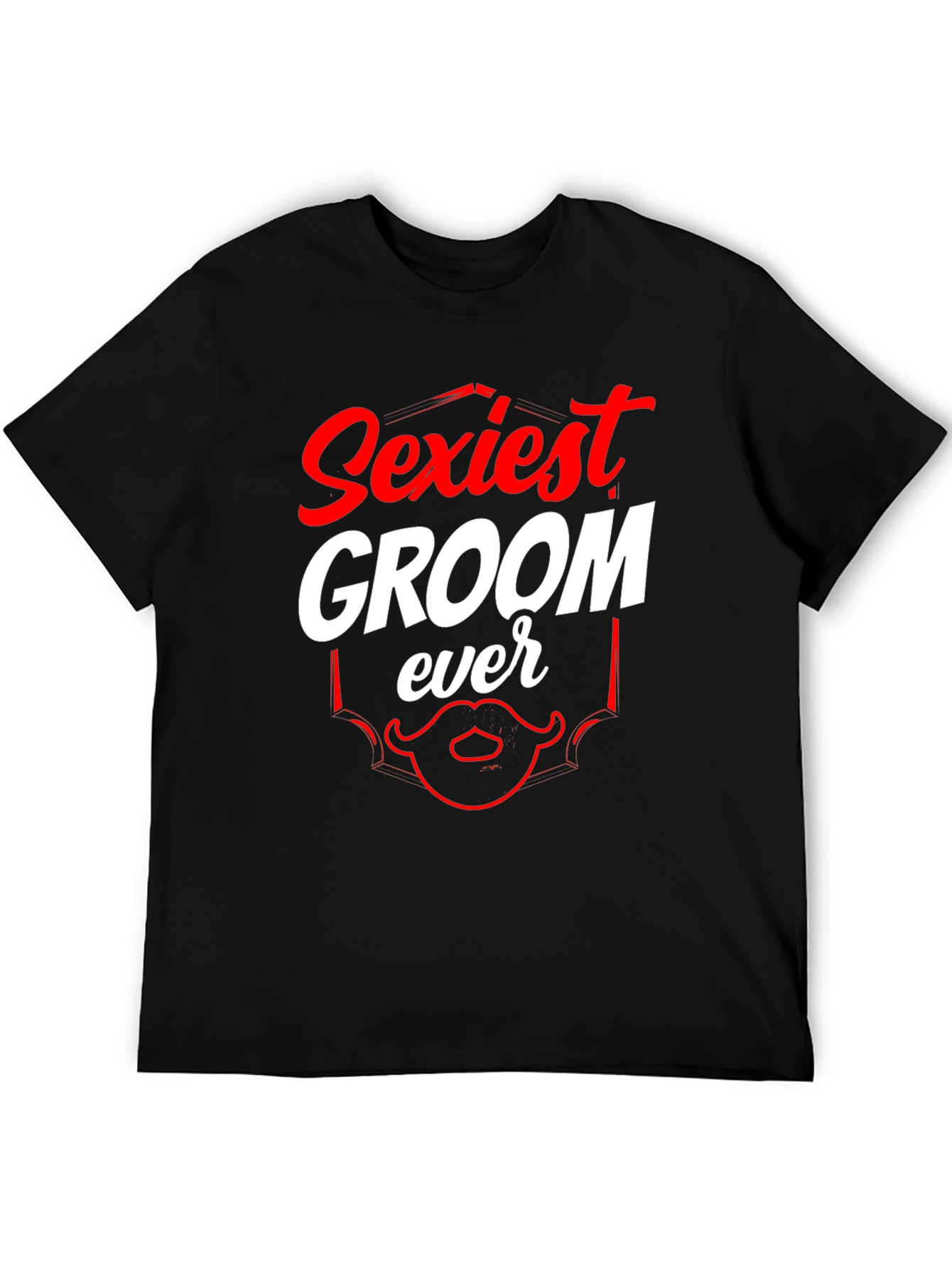 Black Sexiest Groom Ever T-Shirt, Funny Wedding Tee view 5