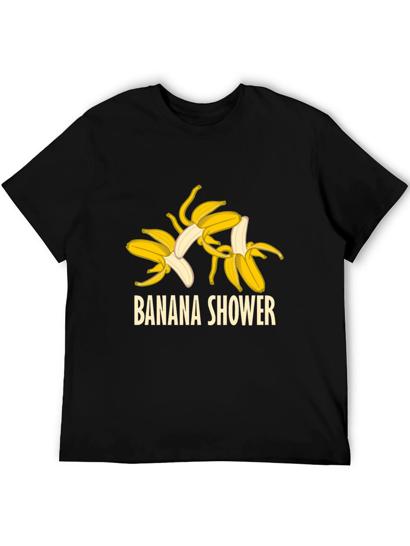 Black Banana Shower Graphic Tee - Unisex Black T-Shirt view 5
