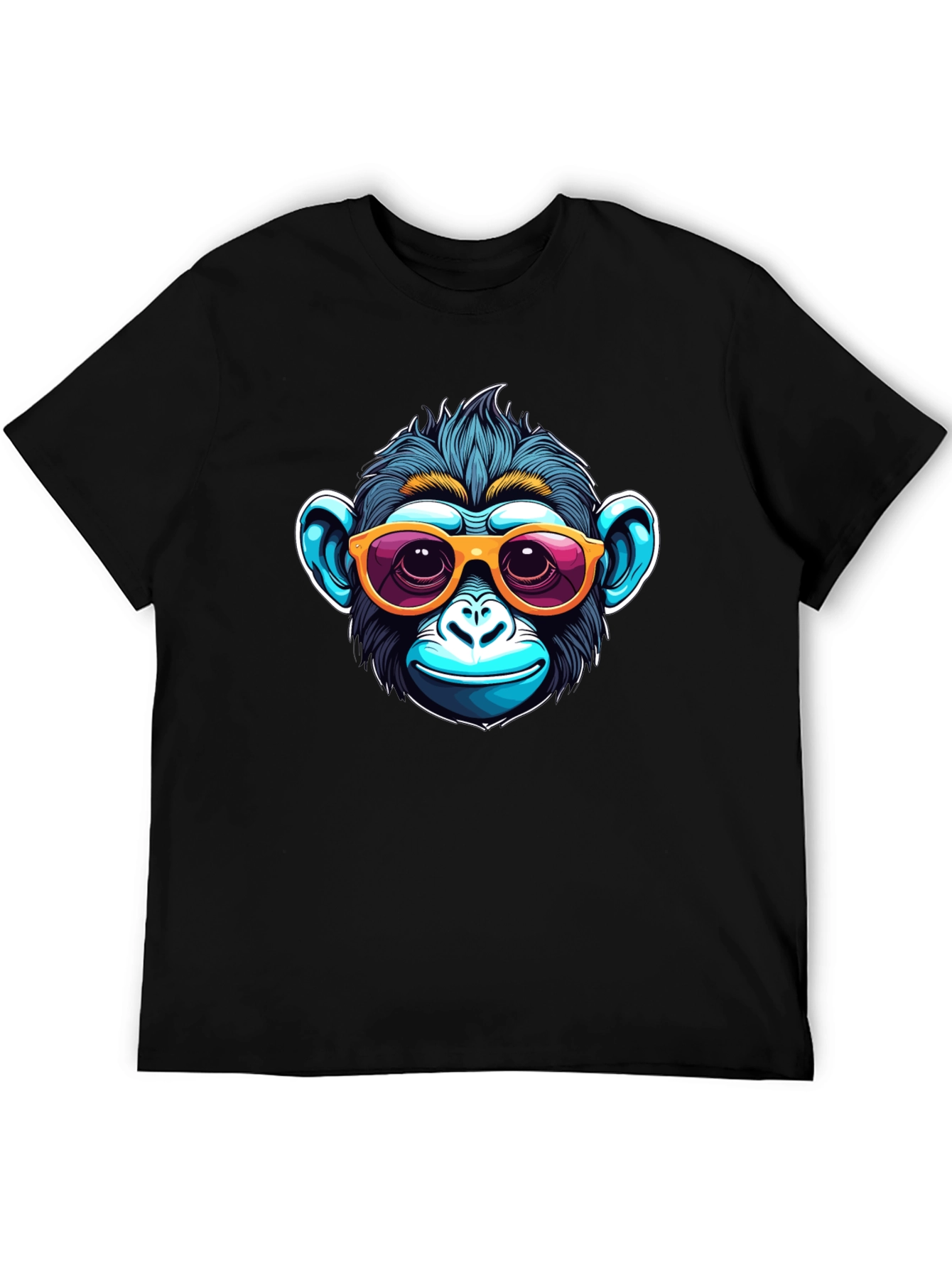 Black Cool Monkey Graphic Tee view 5