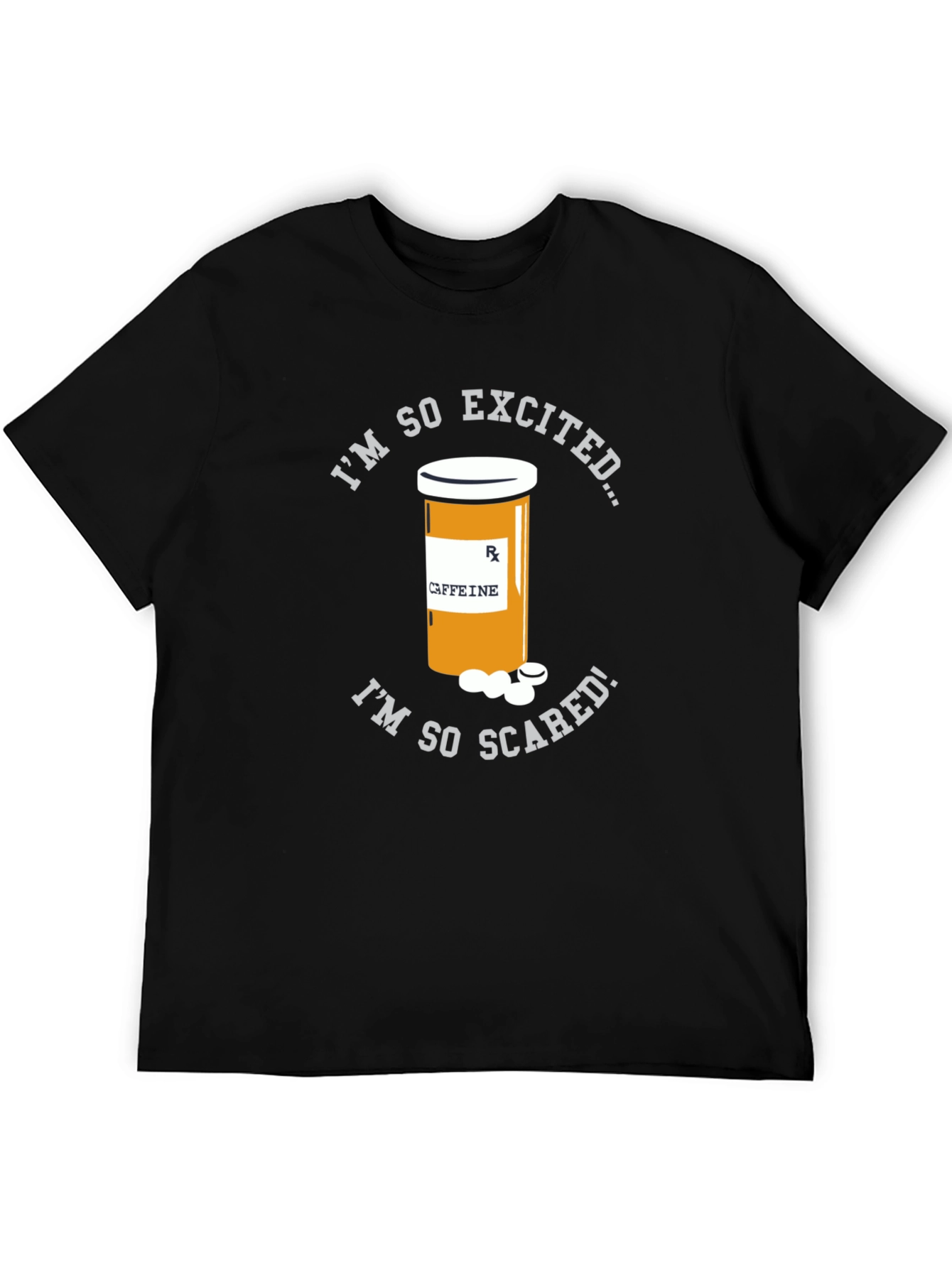 Black I'm So Excited Caffeine T-Shirt view 5