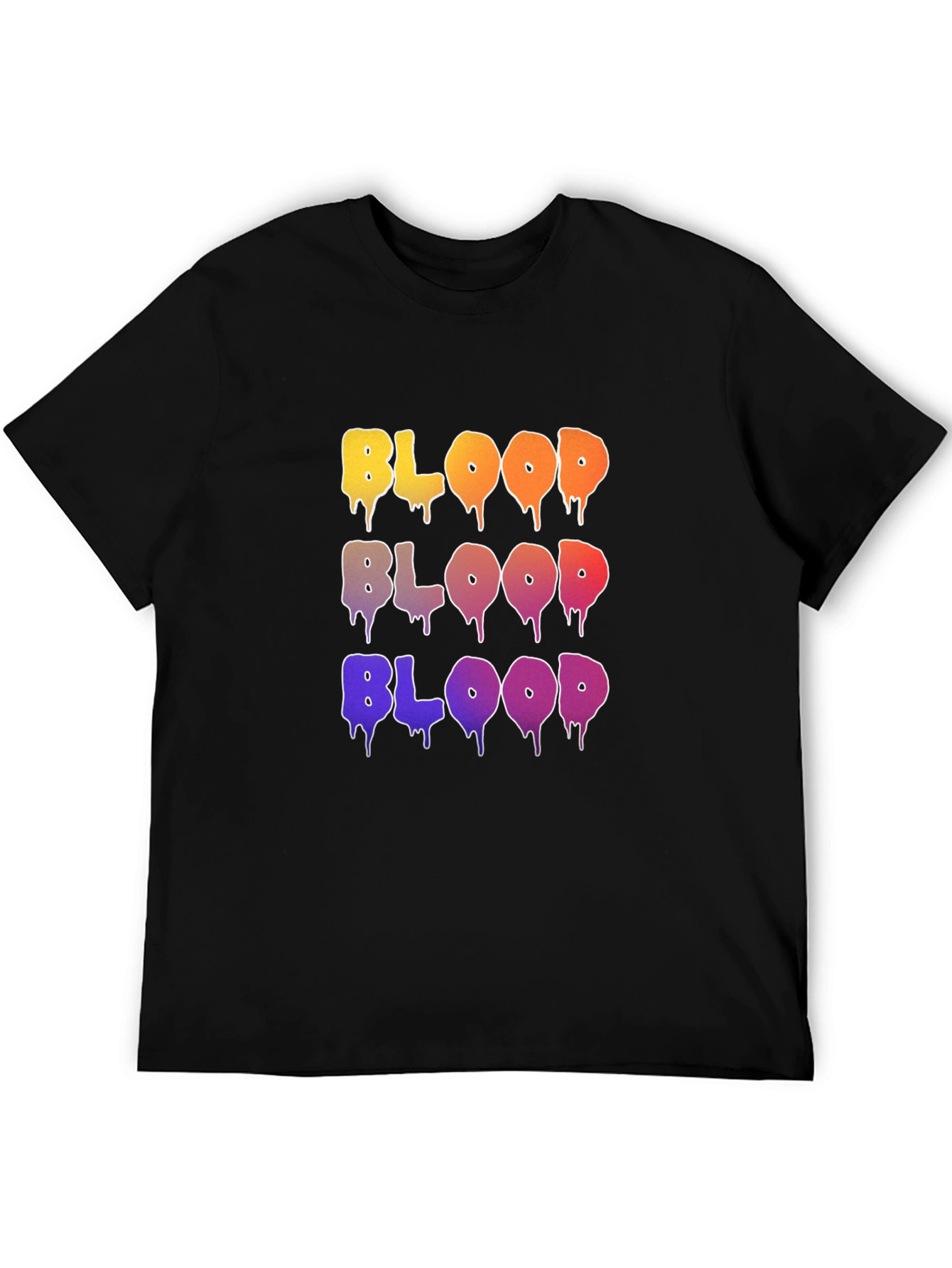 Black Colorful BLOOD Graphic T-Shirt view 5