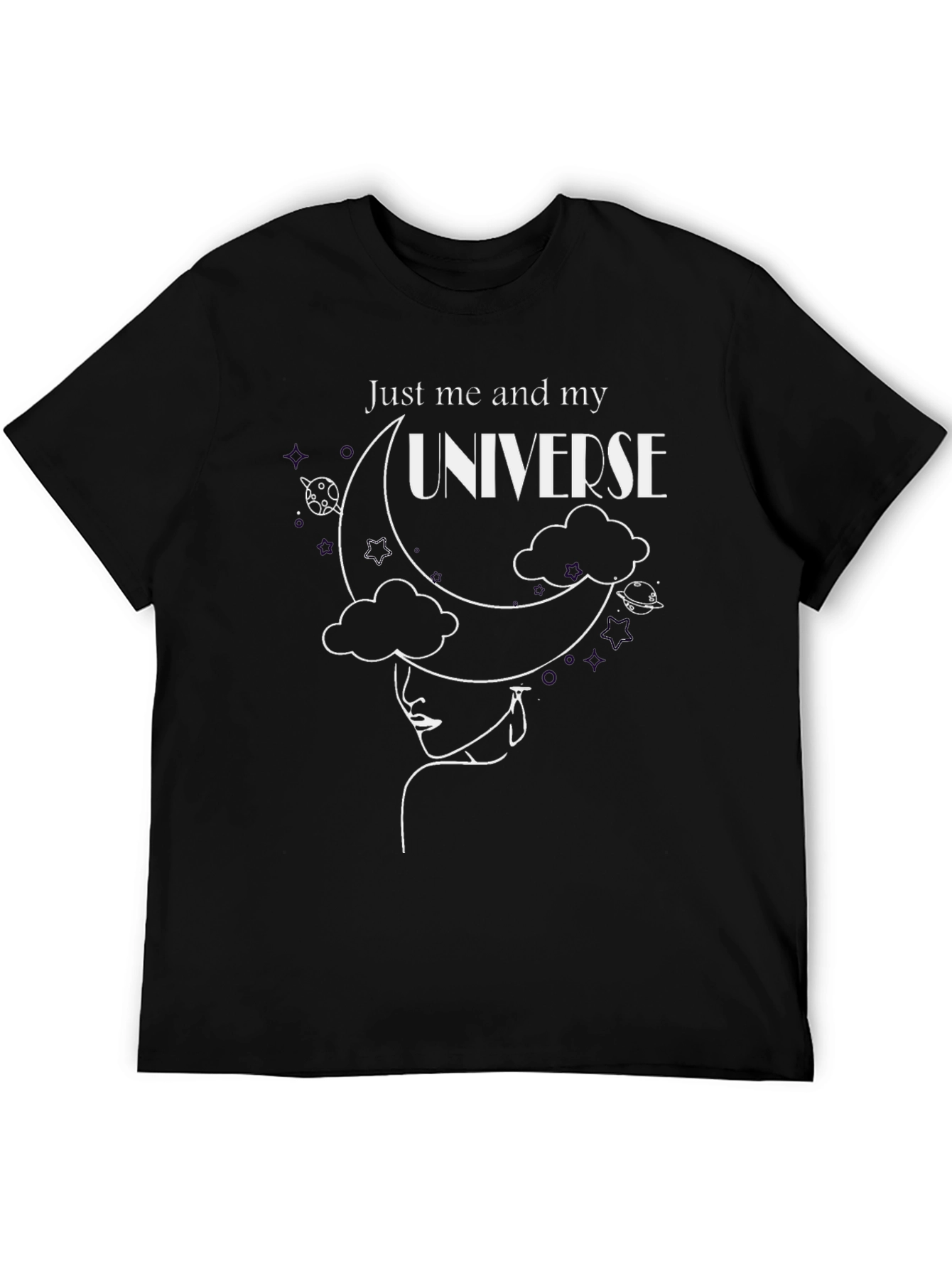 Black Just Me and My Universe Graphic T-Shirt view 5