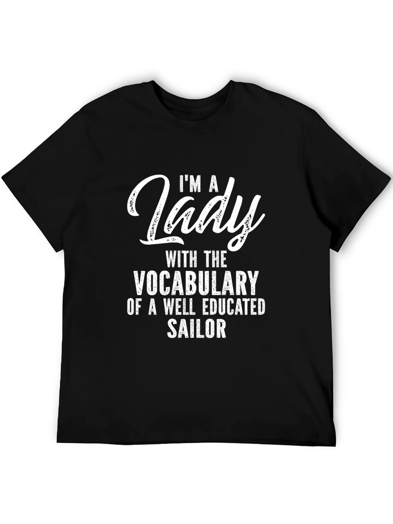 Black I'm A Lady Sailor Graphic Tee - Black view 5