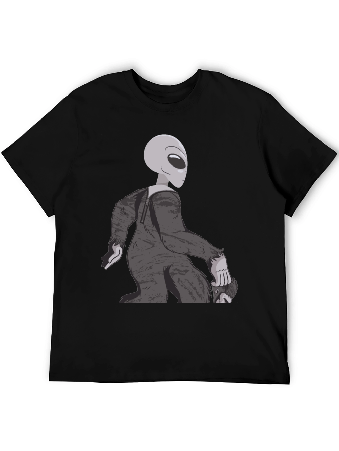 Black Alien Sasquatch T-Shirt - Bigfoot Abduction Tee view 5