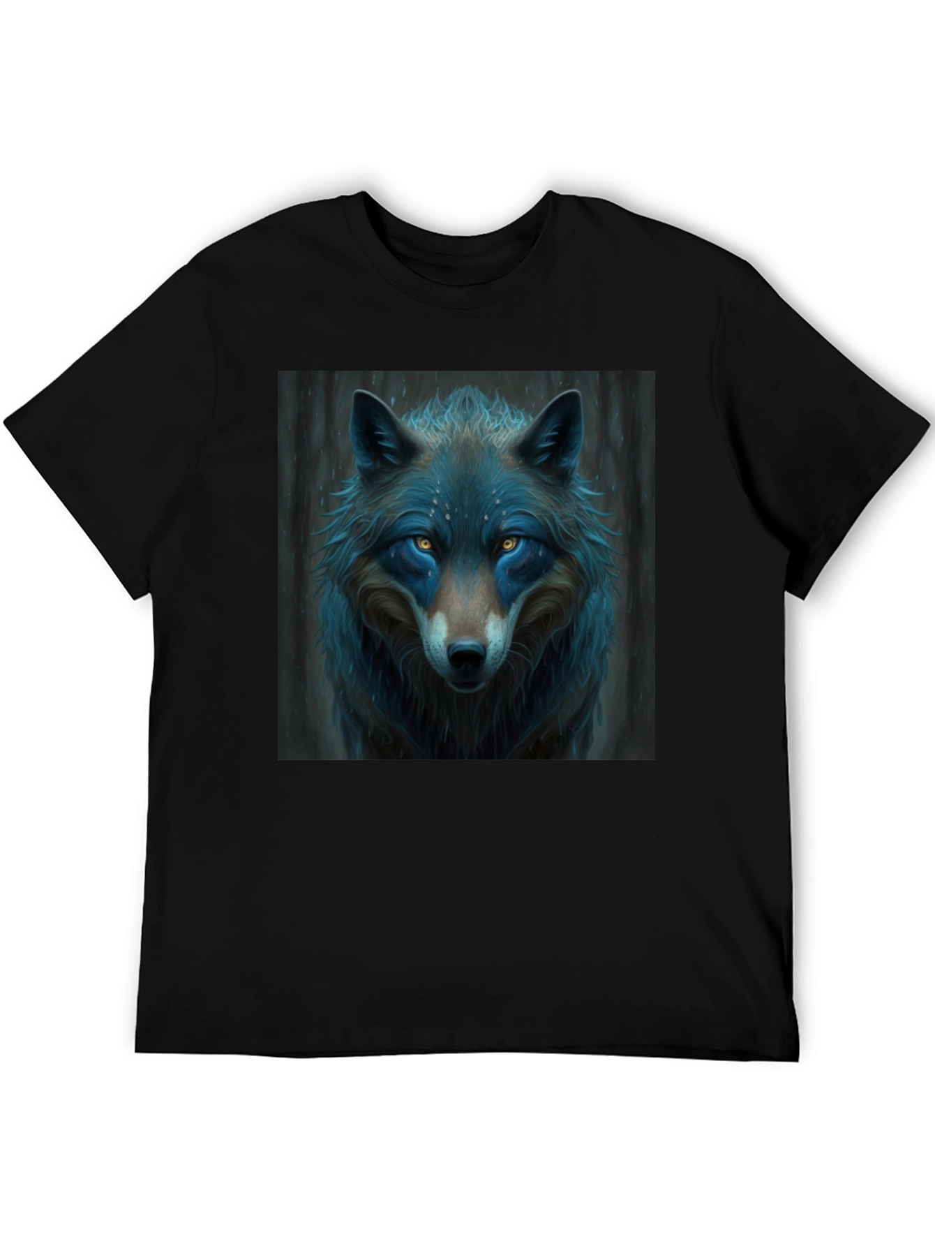 Black Wolf Graphic T-Shirt - Cool Animal Design view 5