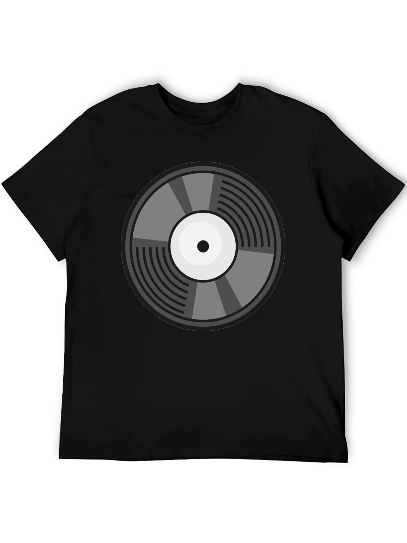 Black Retro Vinyl Record Graphic Tee - Classic Style view 5
