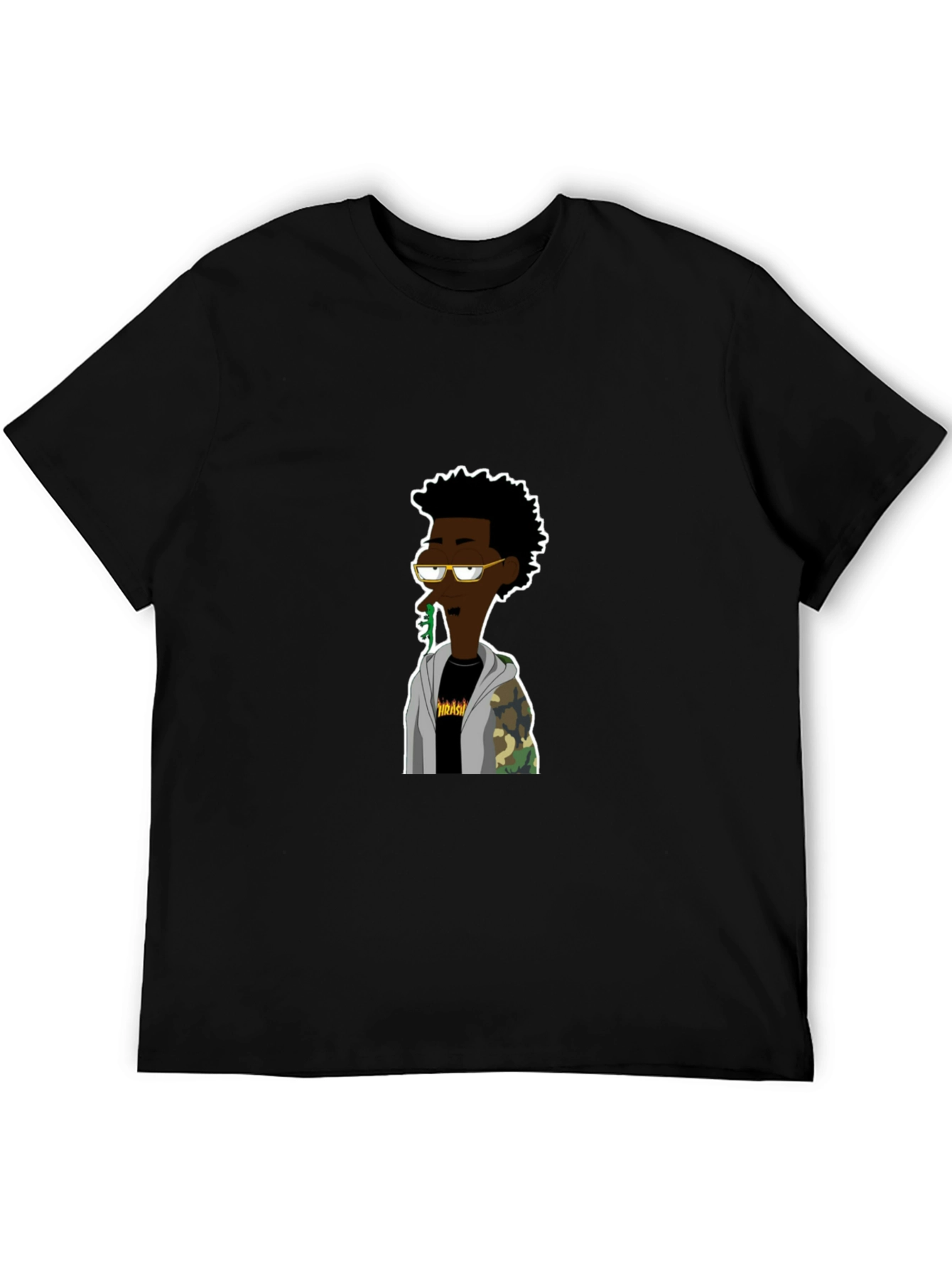 Black Cartoon Character Graphic Black T-Shirt view 5