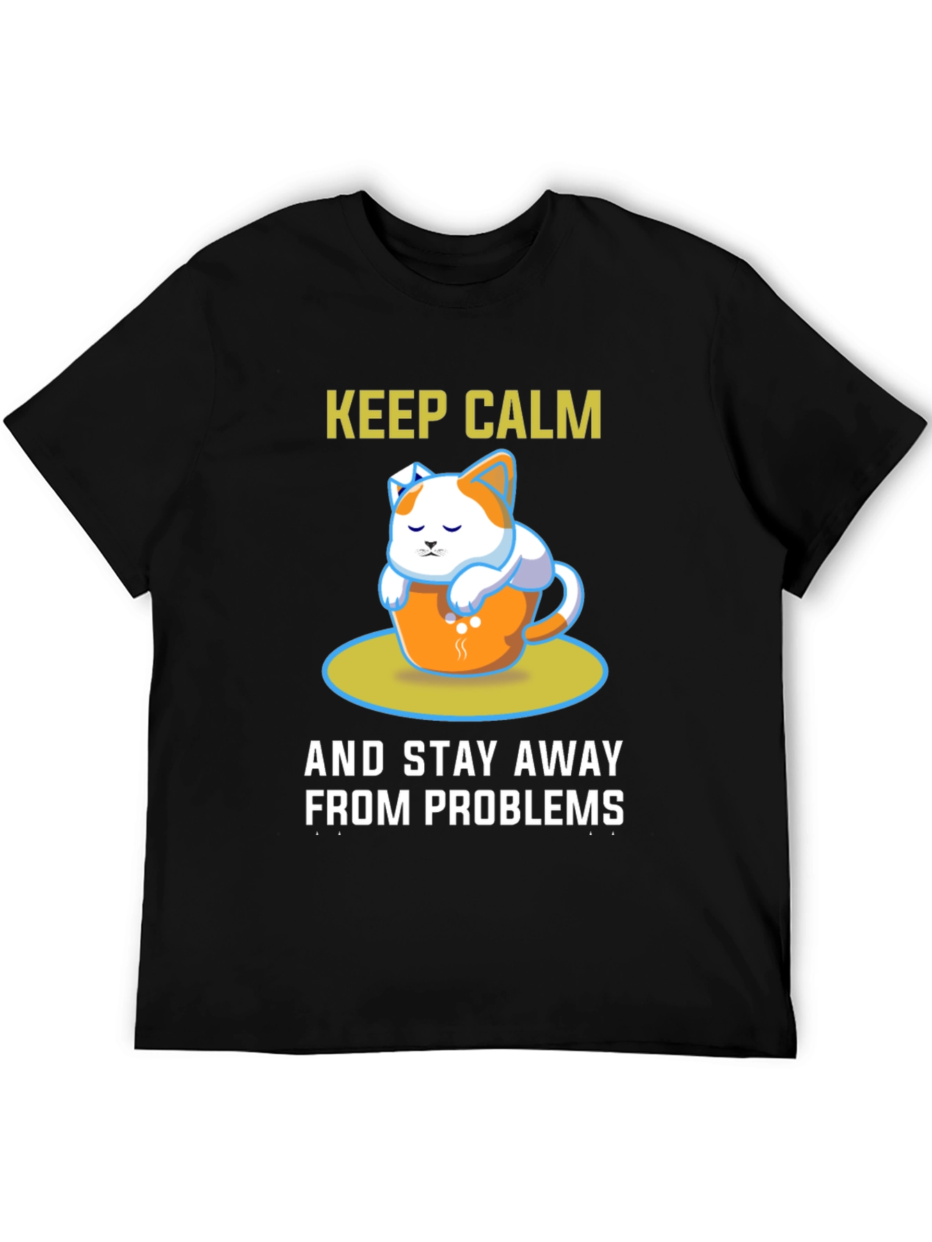 Black Keep Calm Cat T-Shirt view 5