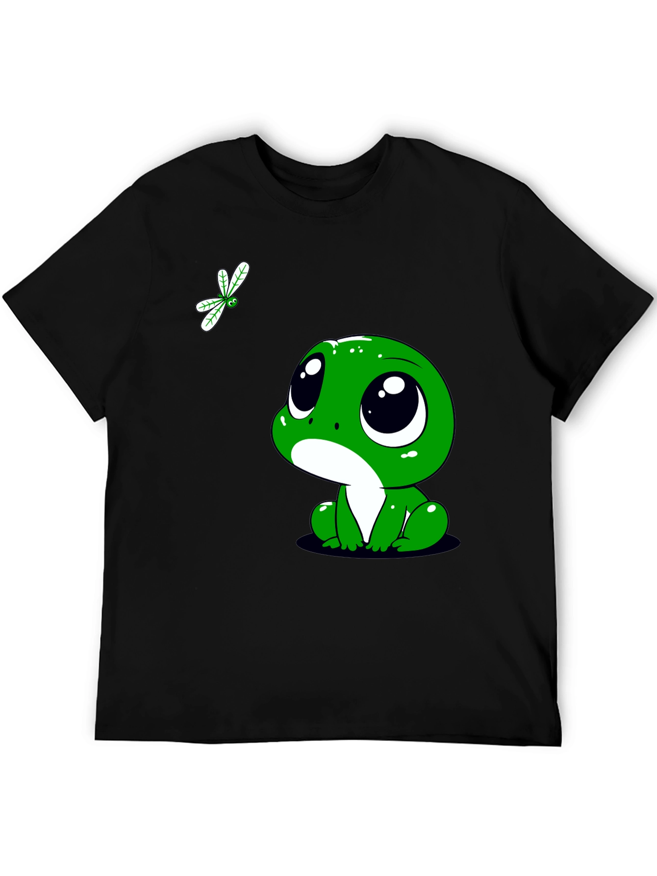 Black Cute Frog Graphic Tee - Whimsical Style view 5