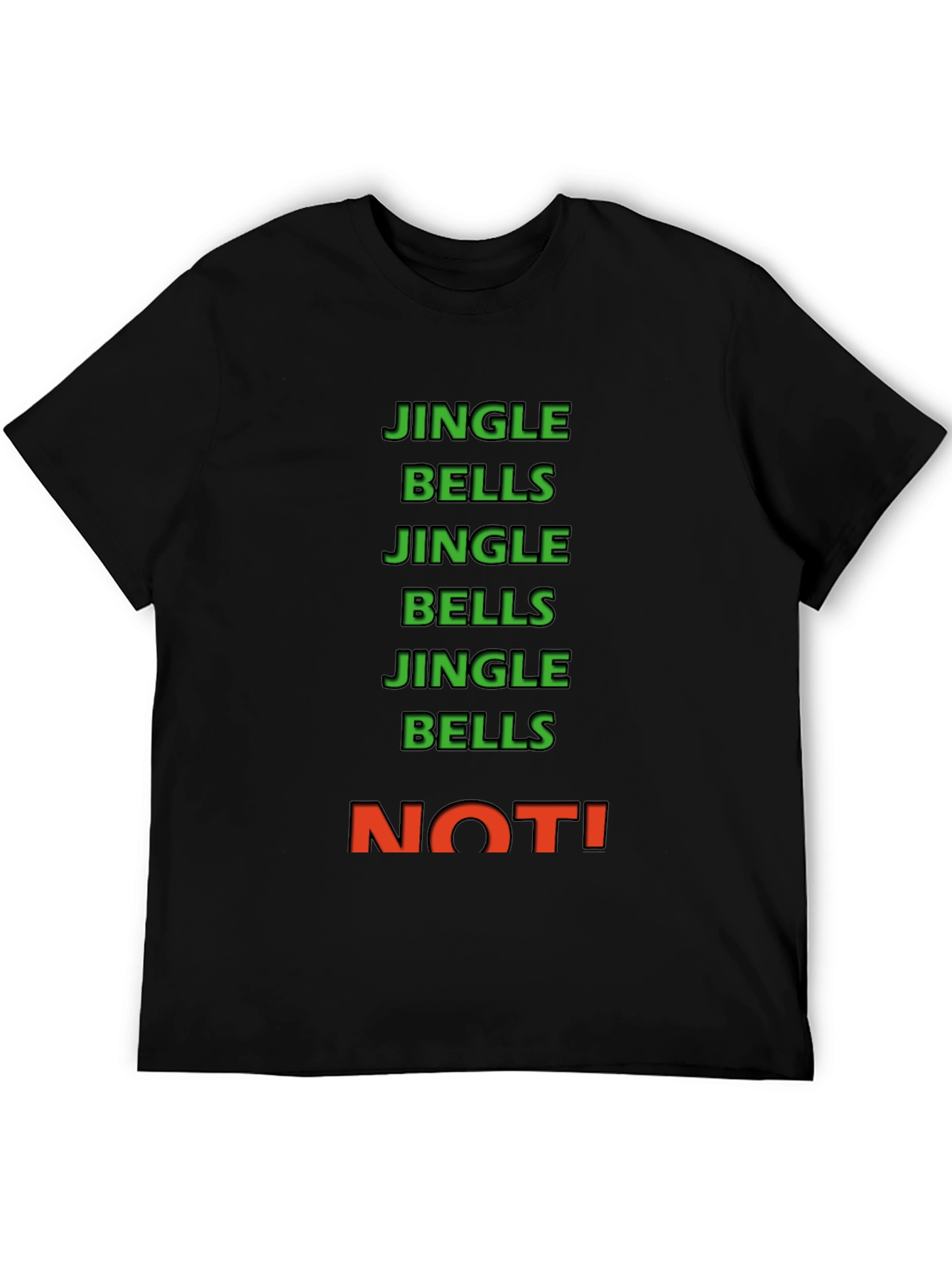 Black Jingle Bells NOT! Crew Neck Tee view 5
