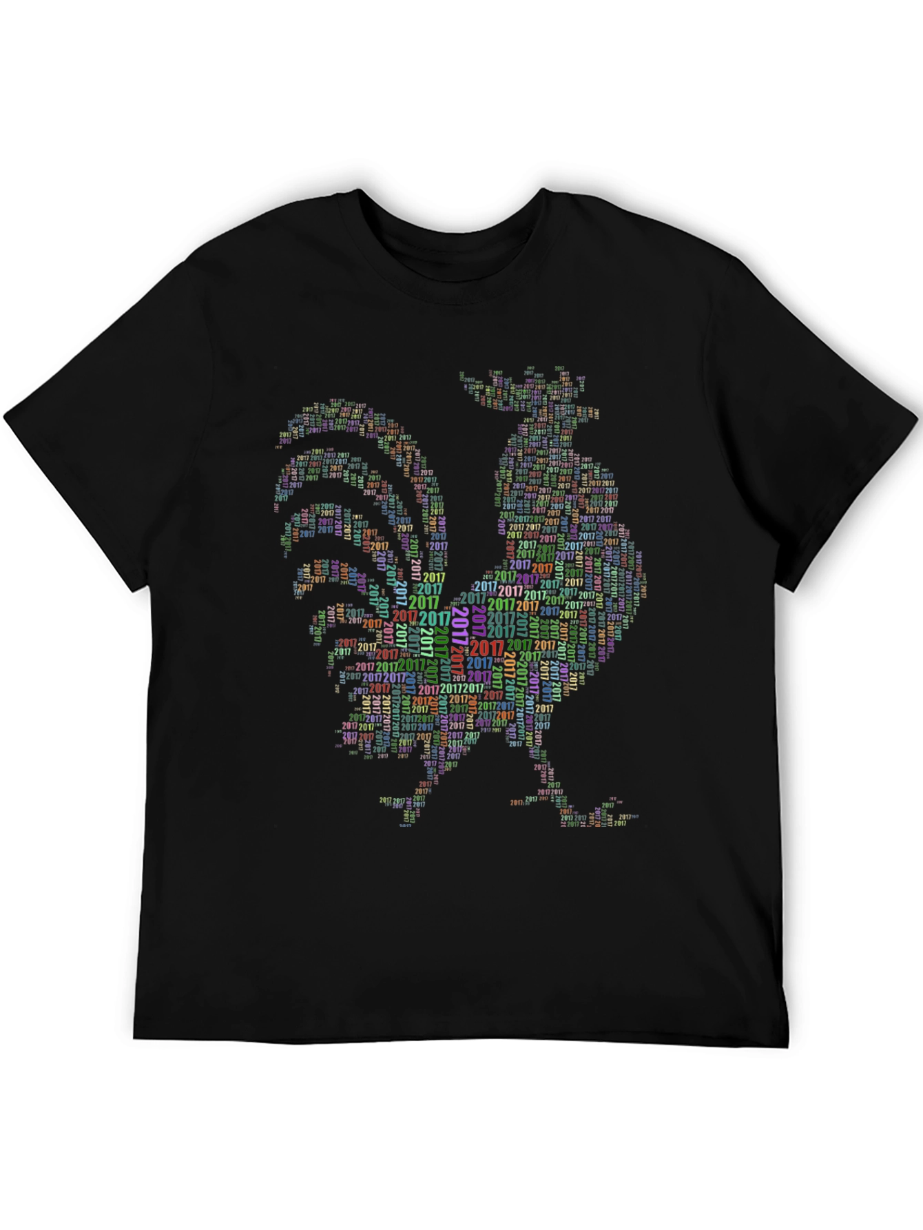 Black Year of the Rooster 2017 T-Shirt - Black view 5