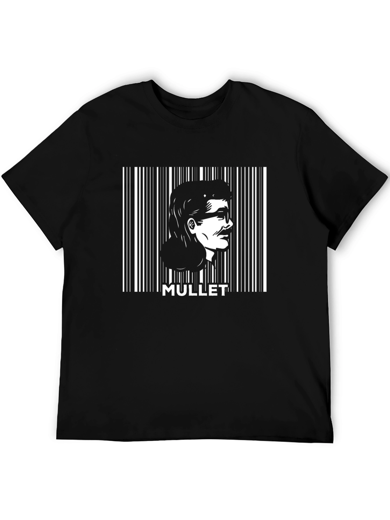 Black Mullet Barcode Graphic Tee - Retro Style view 5