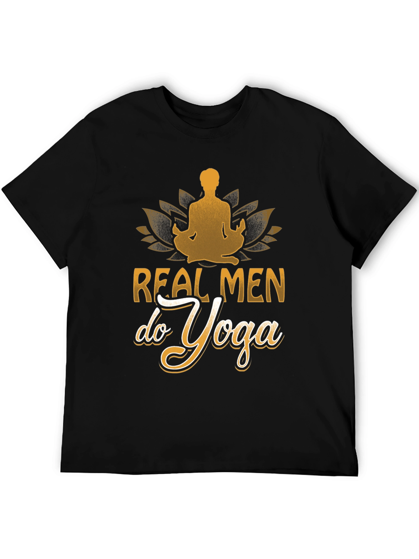 Black Real Men Do Yoga Graphic T-Shirt view 5