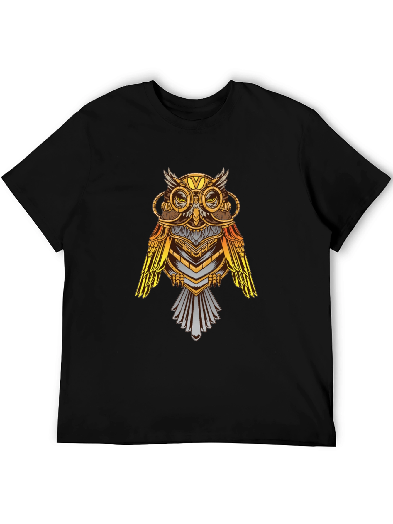 Black Owl Graphic Print T-Shirt view 5