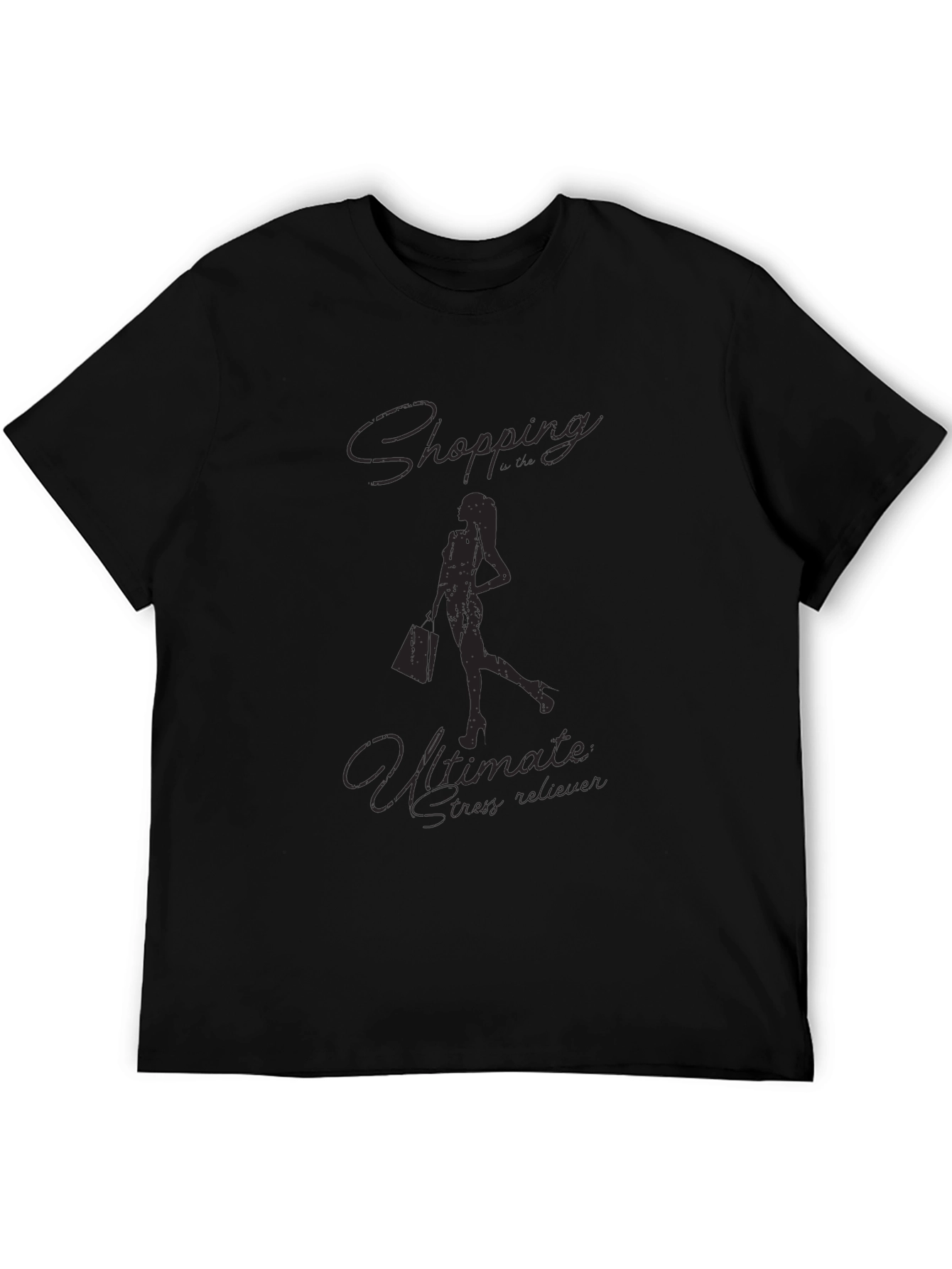Black Shopping Ultimate Stress Reliever T-Shirt view 5