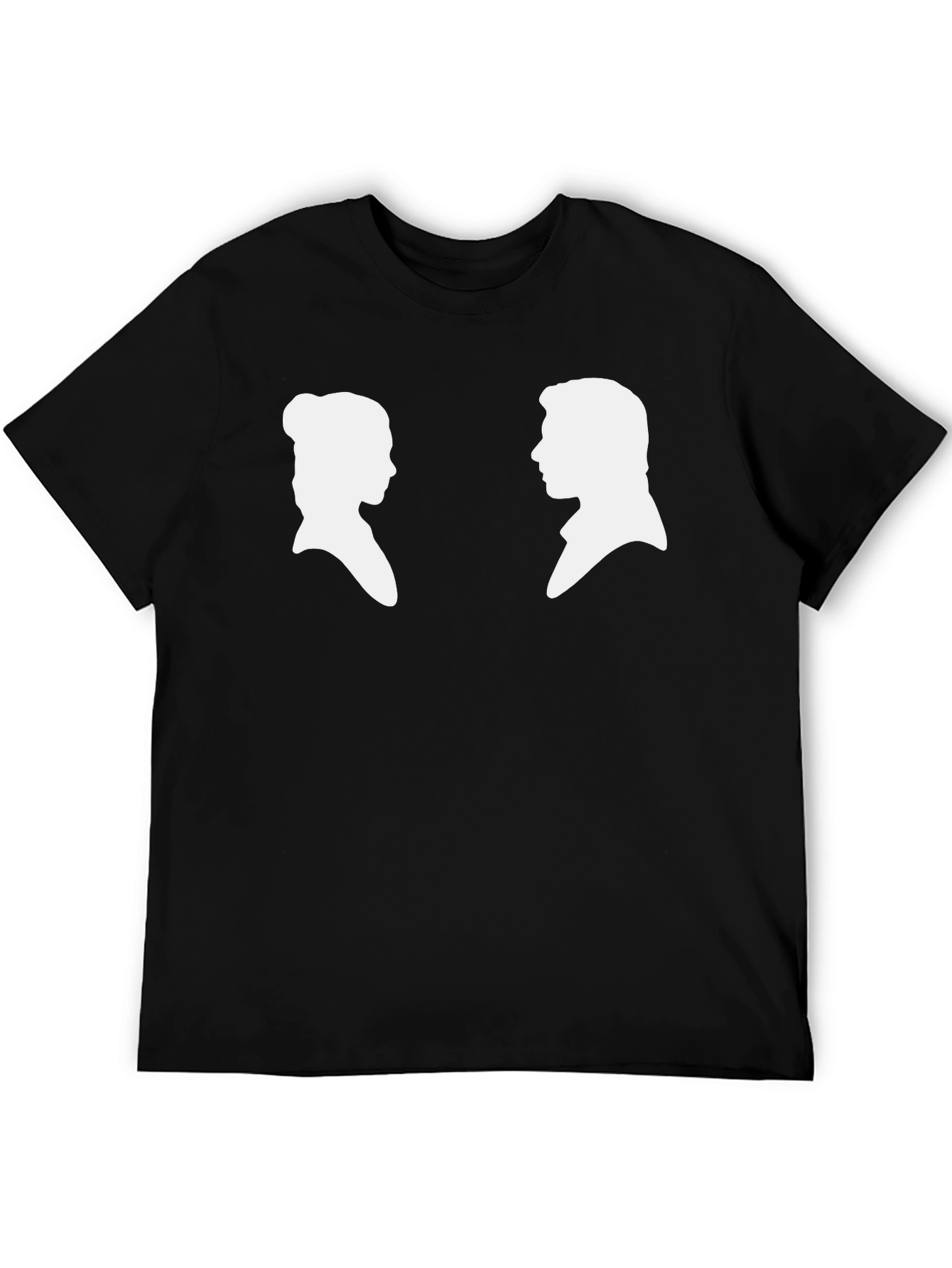 Black Silhouette Couple Graphic Tee - Black view 5