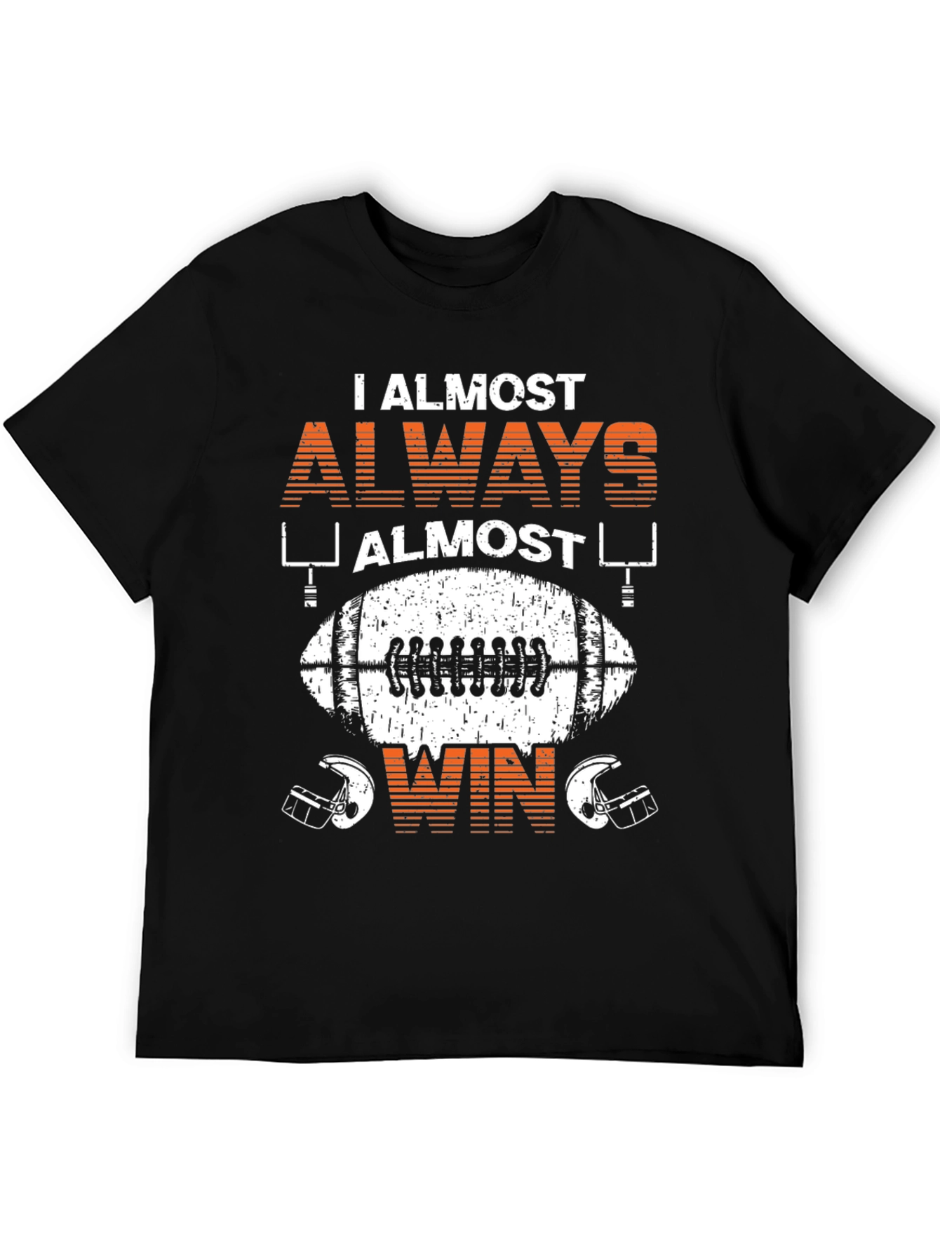 Black Funny Football T-Shirt: I Almost Always Almost Win view 5