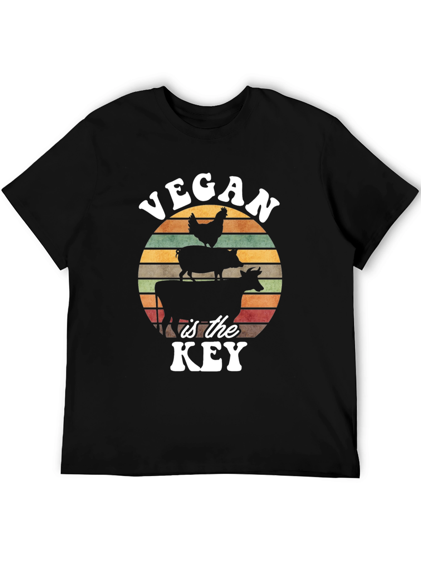 Black Vegan is the Key T-Shirt view 5