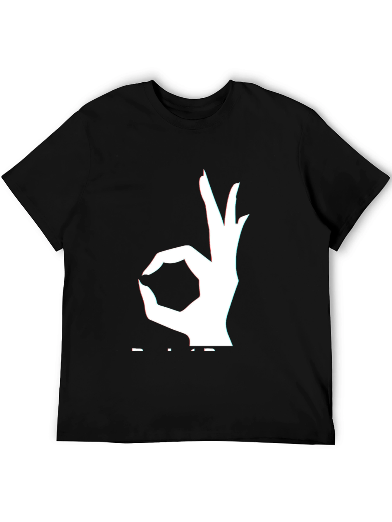 Black Trendy OK Sign Graphic Black T-Shirt view 5
