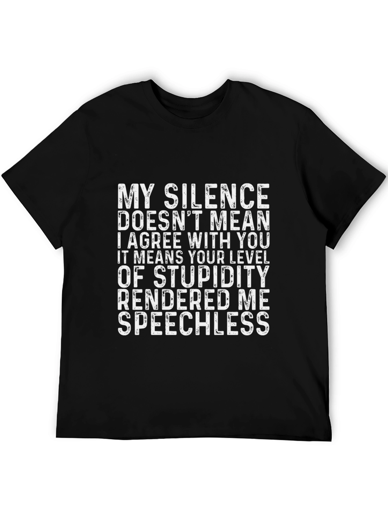 Black Funny 'My Silence' Graphic T-Shirt view 5