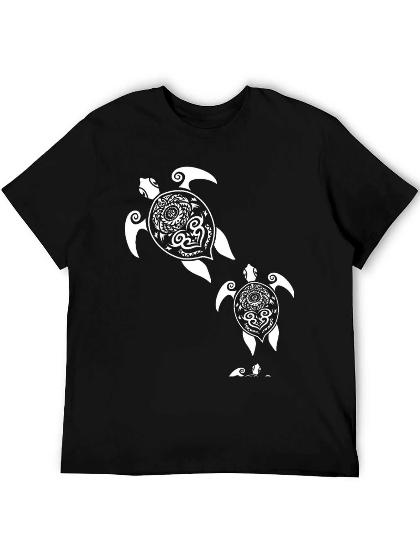 Black Turtle Graphic Tee - Black Cotton T-Shirt view 5
