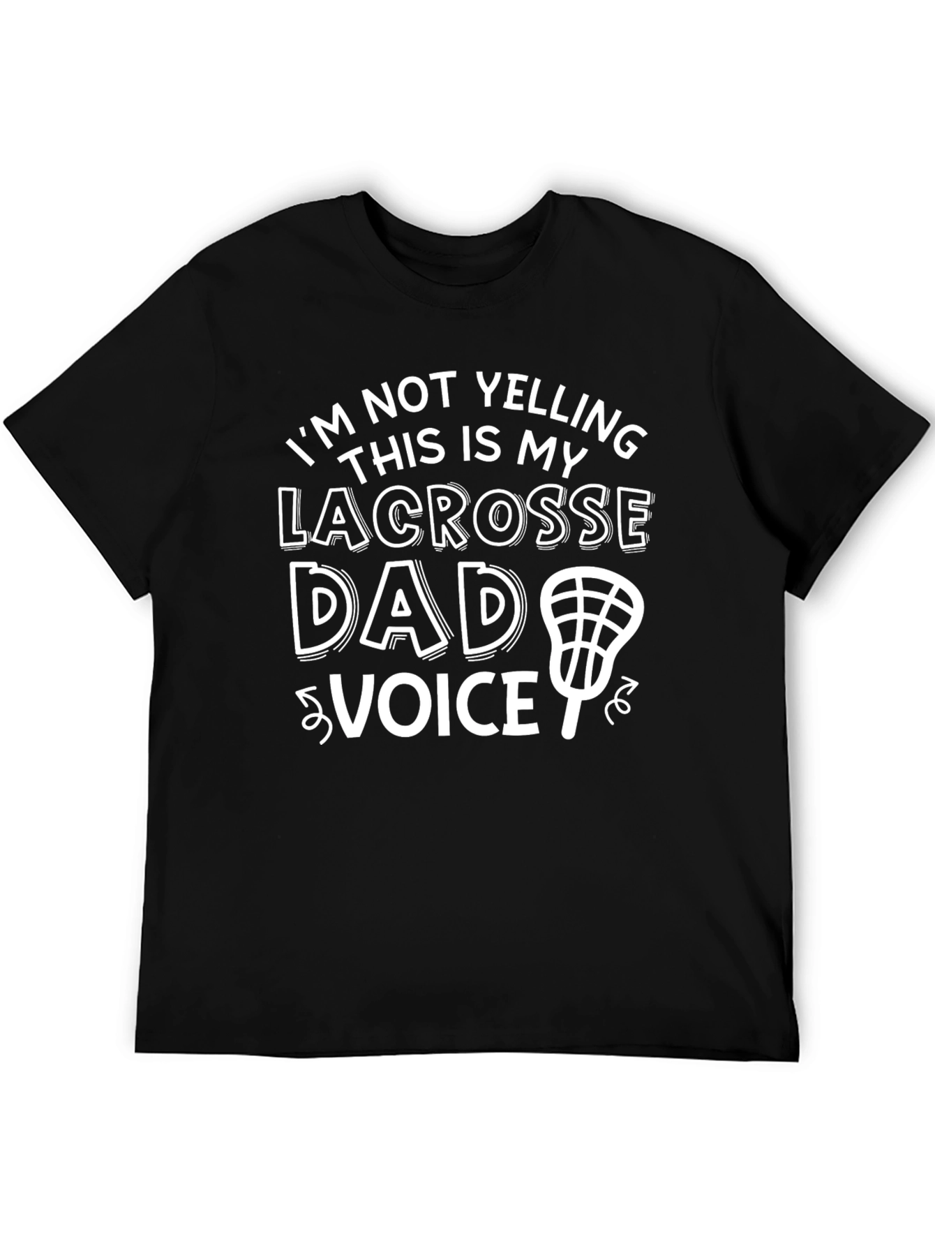 Black Lacrosse Dad Voice T-Shirt - Novelty Apparel view 5