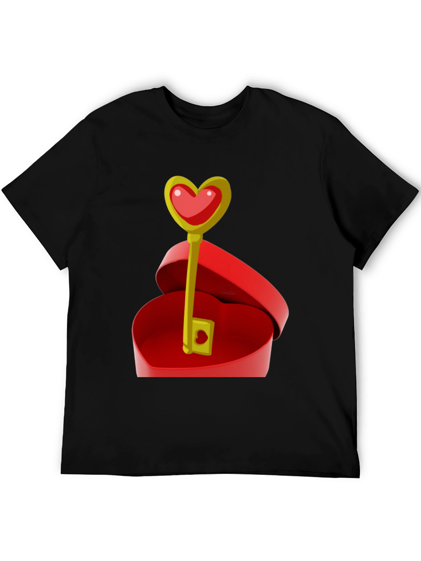 Black Heart Key Graphic Tee - Unlock Your Love! view 5