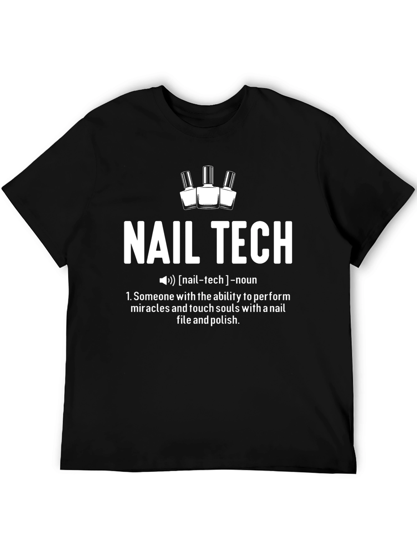 Black Nail Tech Definition Graphic Tee view 5