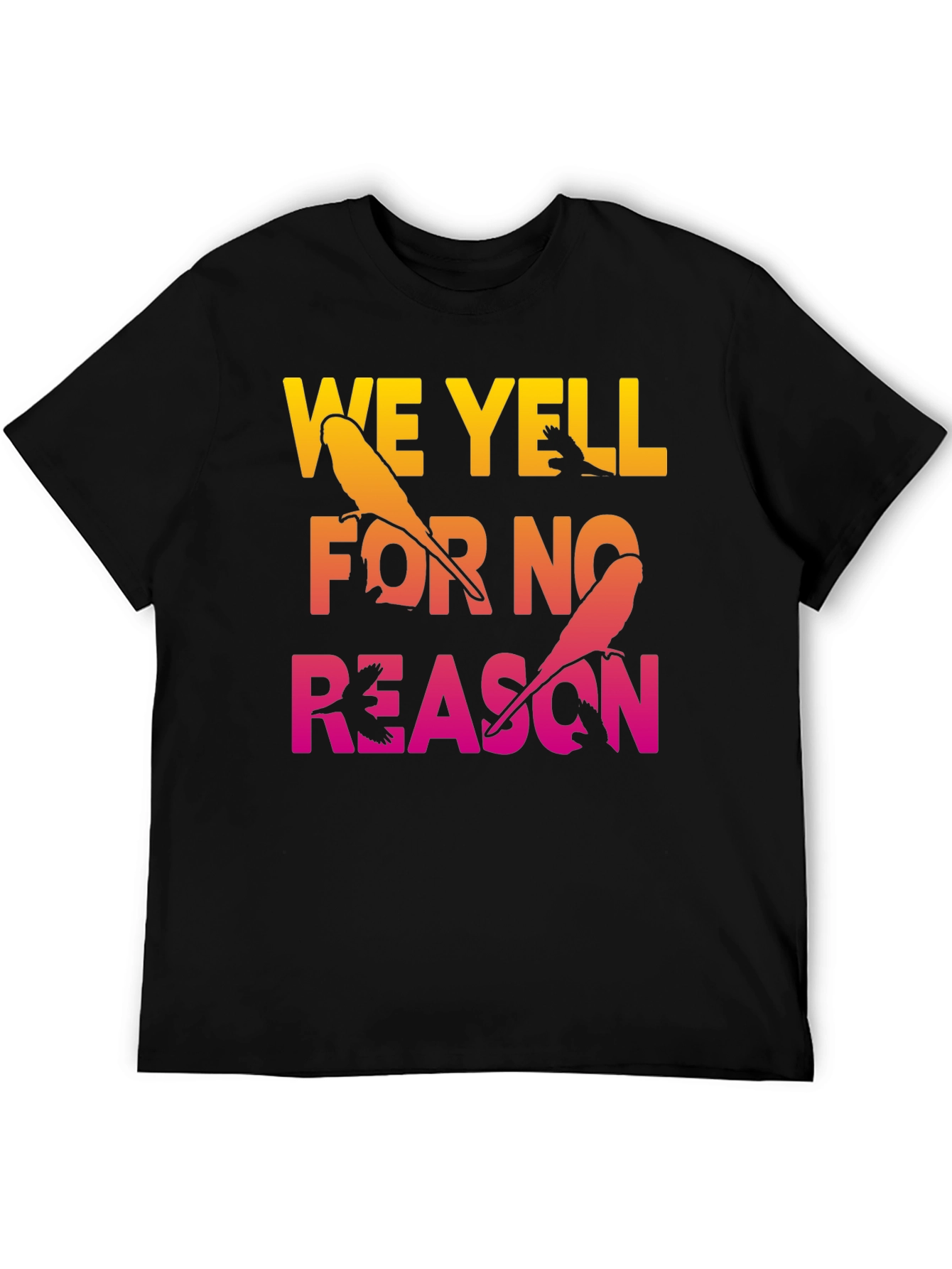 Black We Yell For No Reason Parrot Graphic Tee view 5