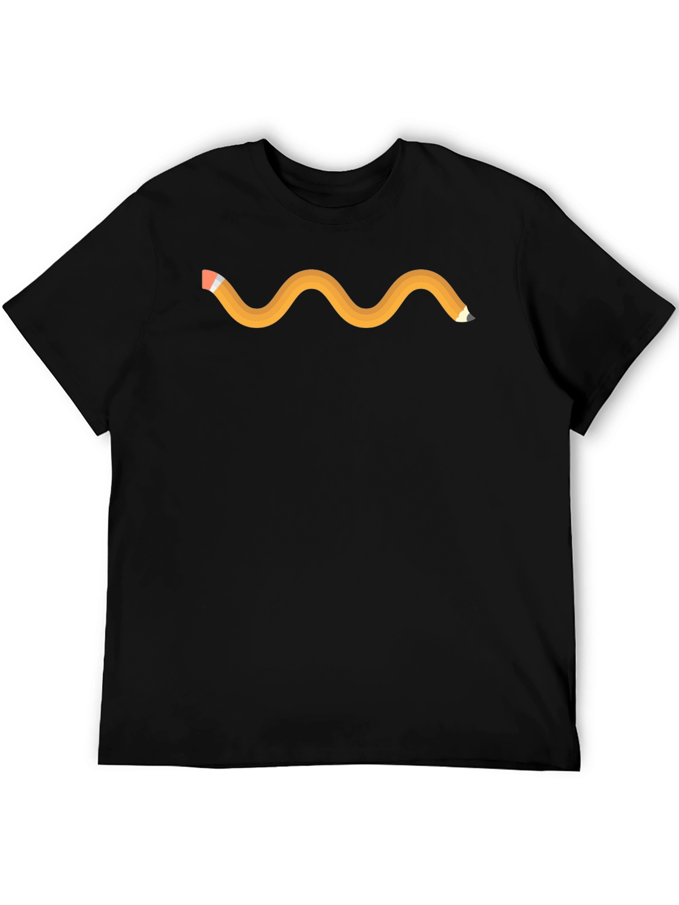 Black Wavy Pencil Graphic Tee - Black view 5