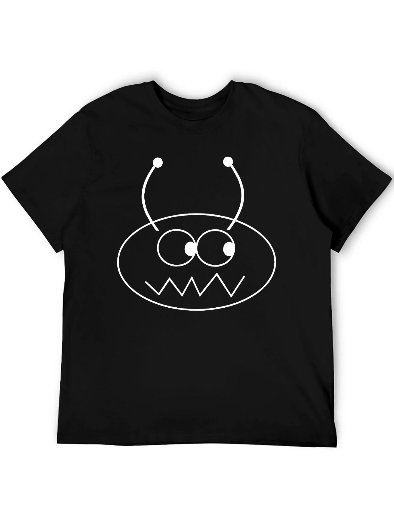 Black Funny Alien Graphic T-Shirt - Black Cotton Tee view 5