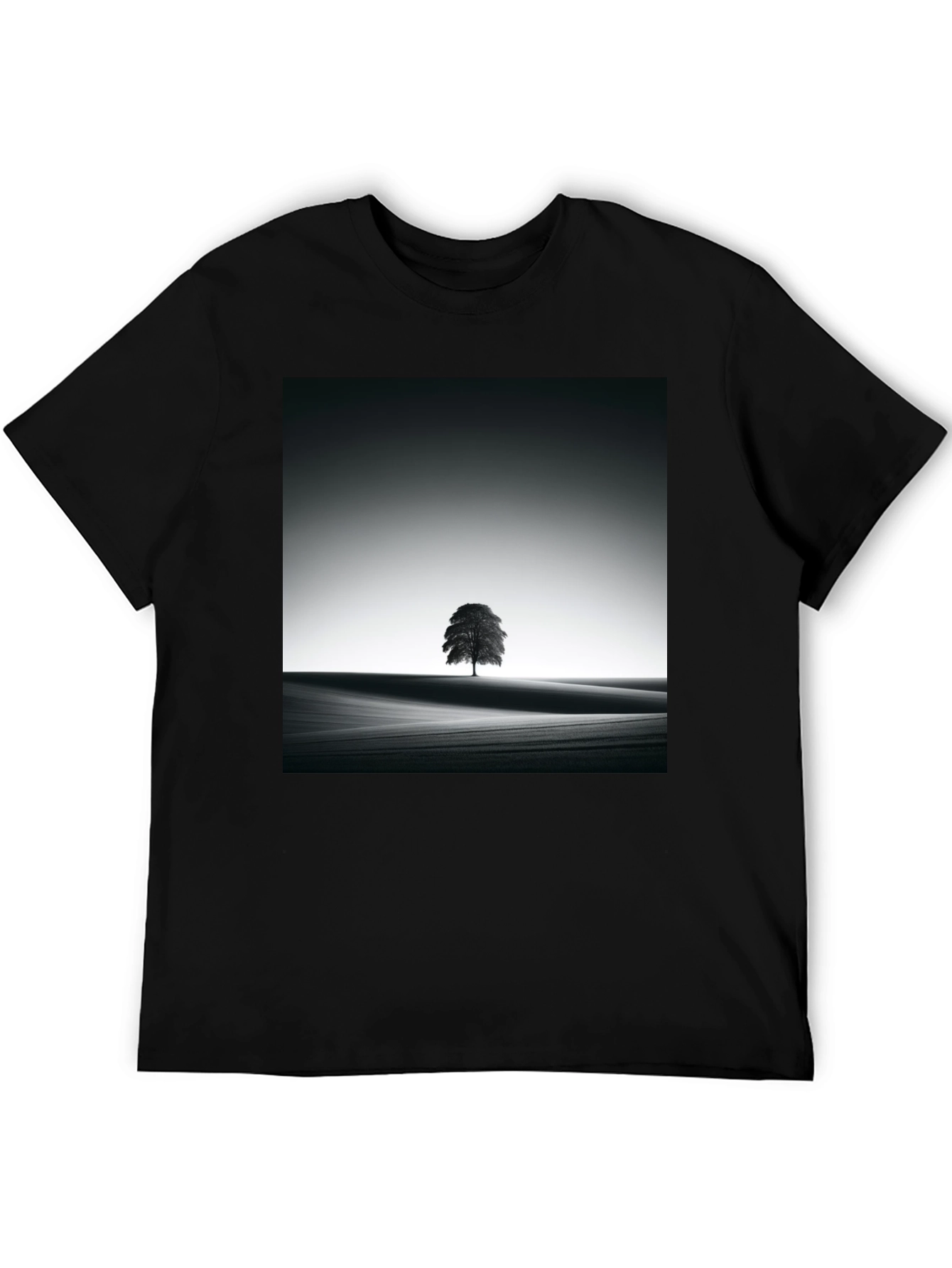 Black Monochrome Tree Graphic Tee - Artistic Menswear view 5