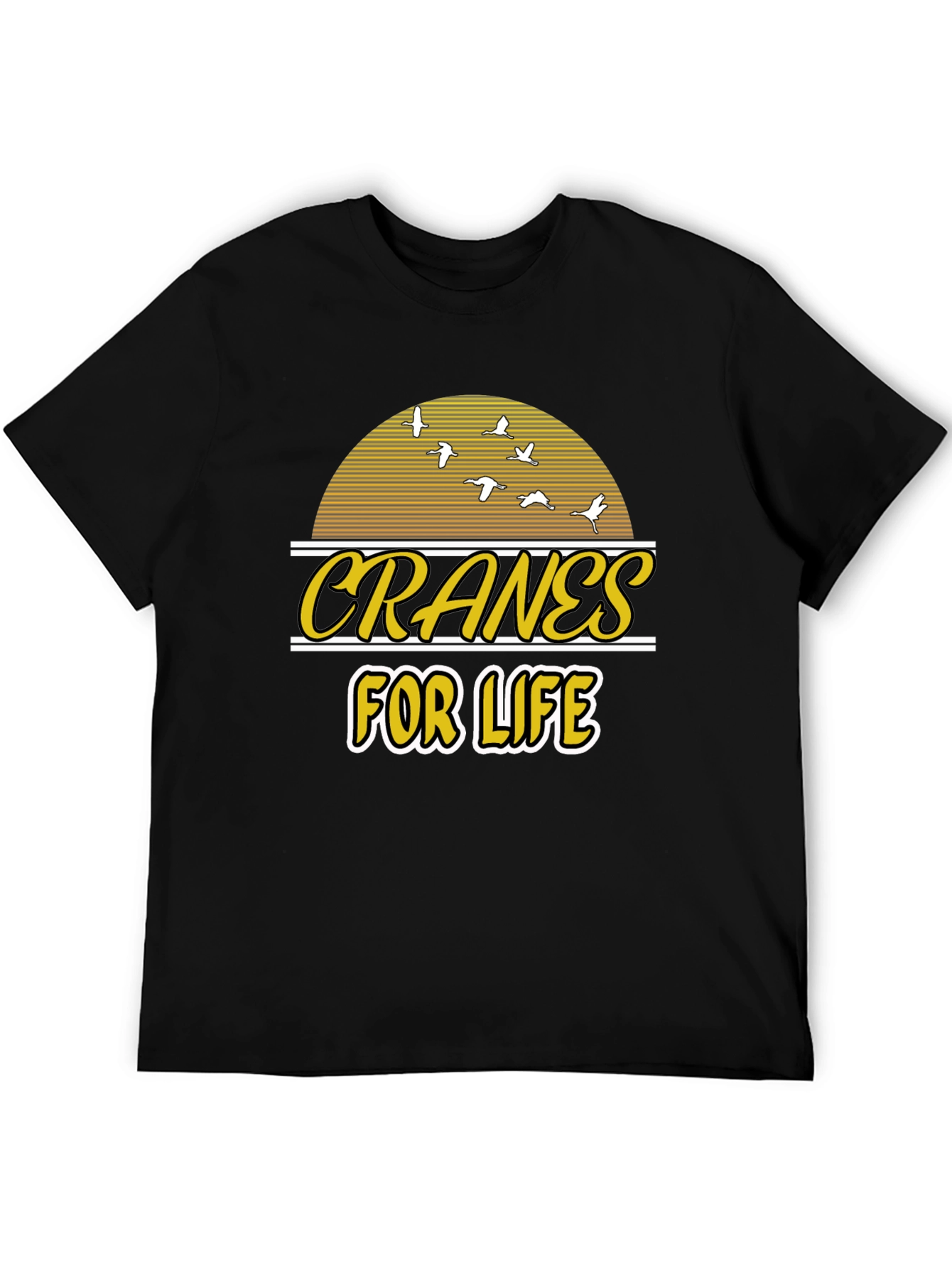 Black Cranes For Life T-Shirt - Unique Graphic Tee view 5