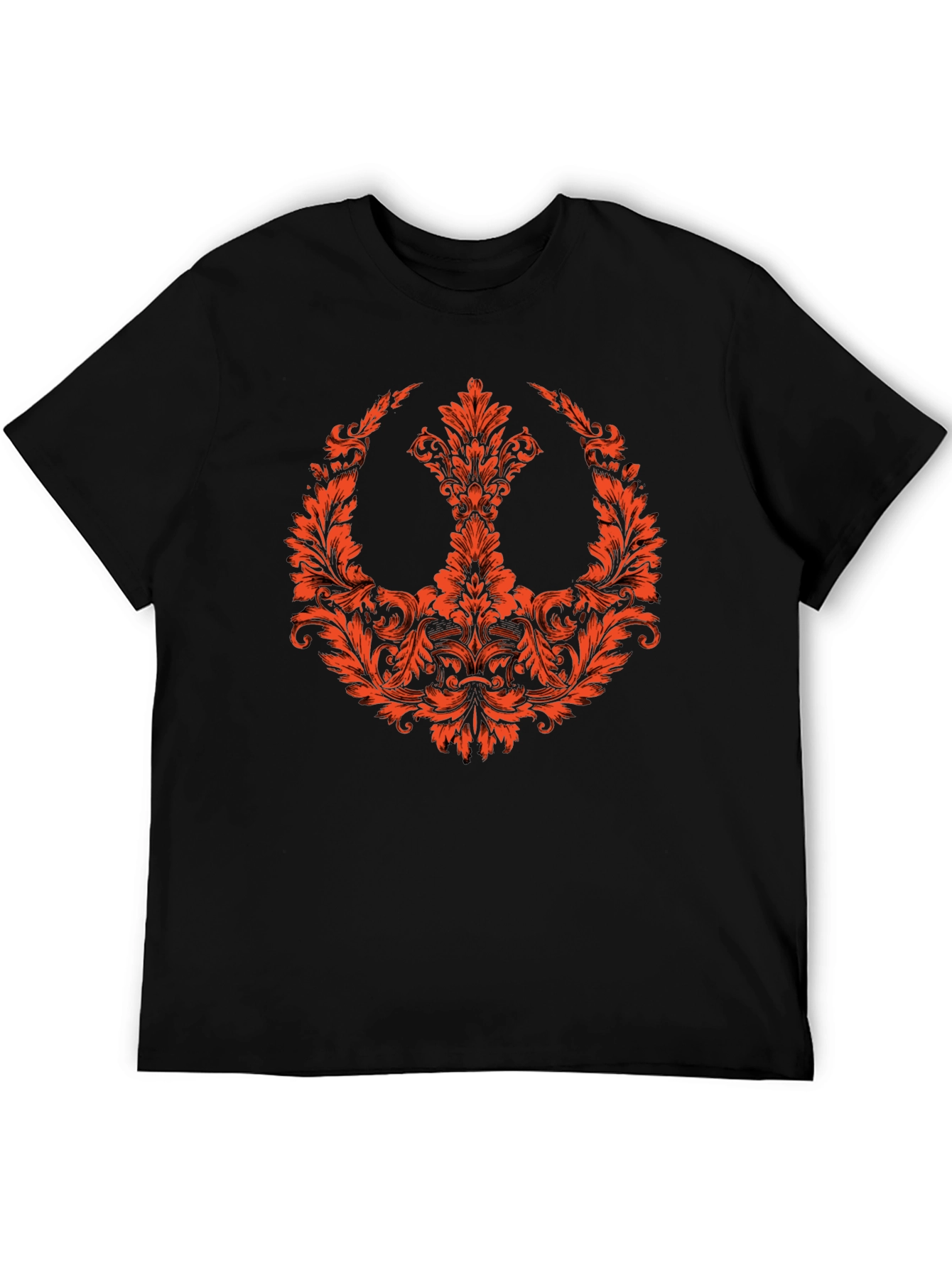Black Floral Rebel Symbol T-Shirt view 5
