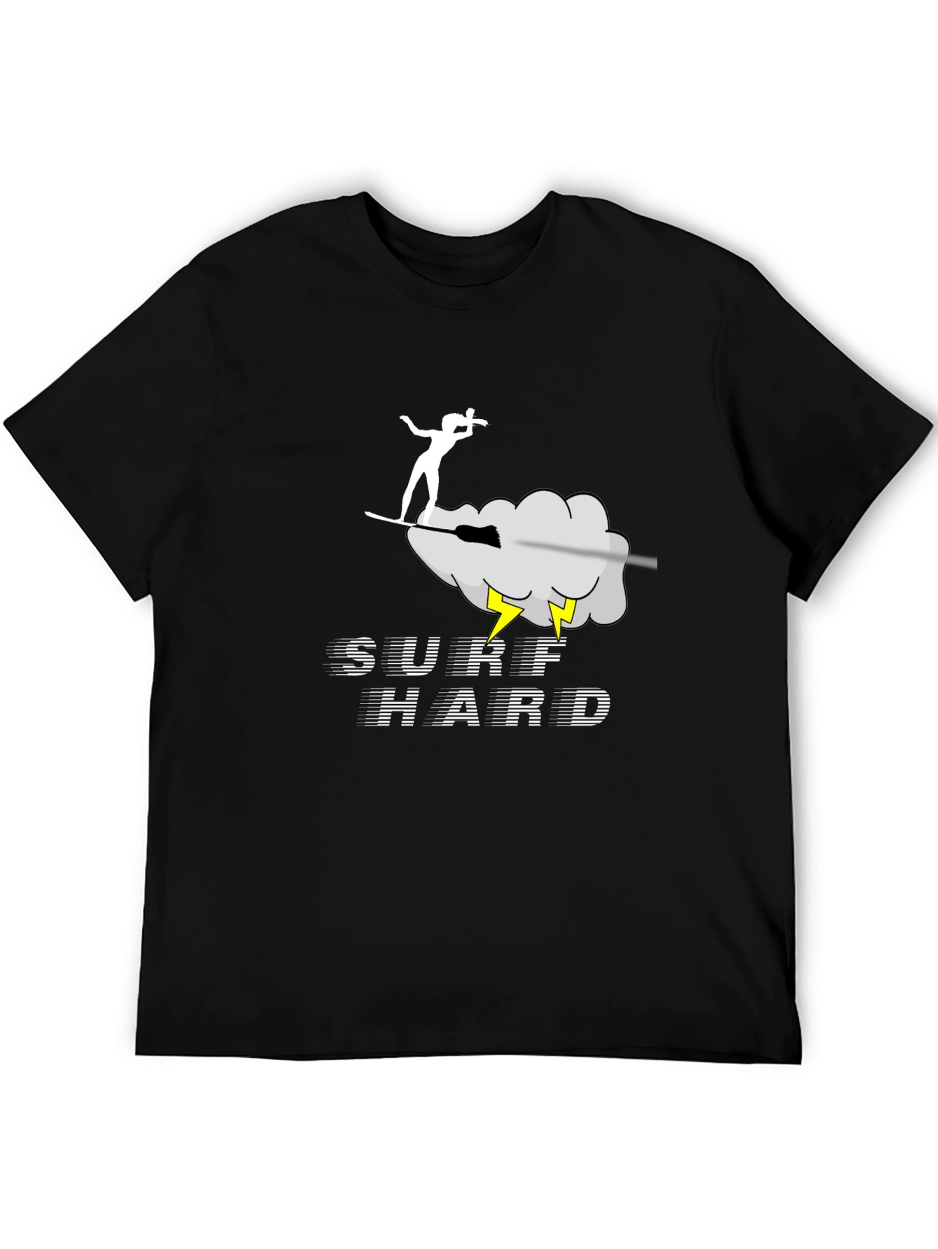 Black Surf Hard Graphic Tee - Black view 5