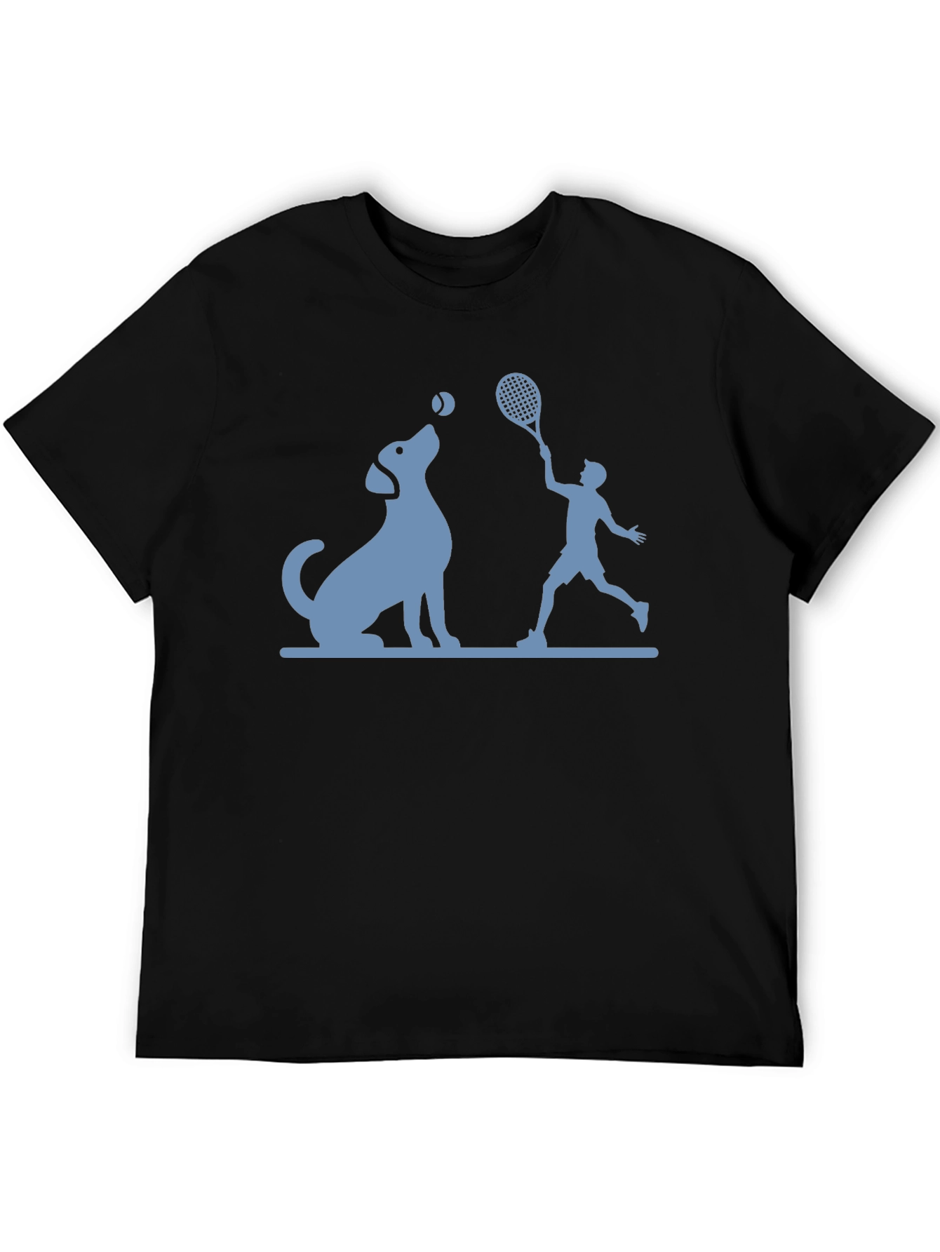 Black Dog & Tennis Player Graphic T-Shirt view 5